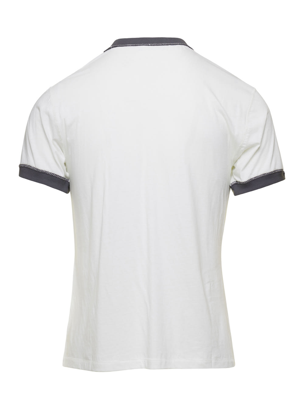 Shop Erl White Crew Neck T-shirt In Cotton Man