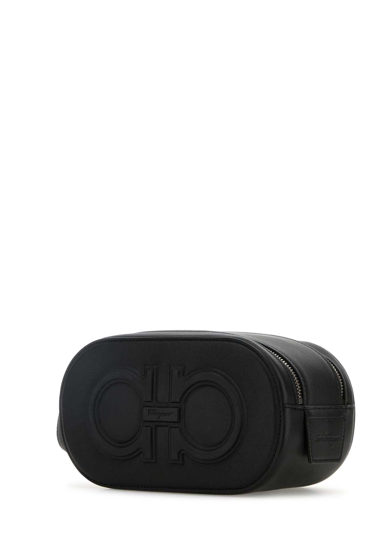 FERRAGAMO BLACK LEATHER HANDBAG
