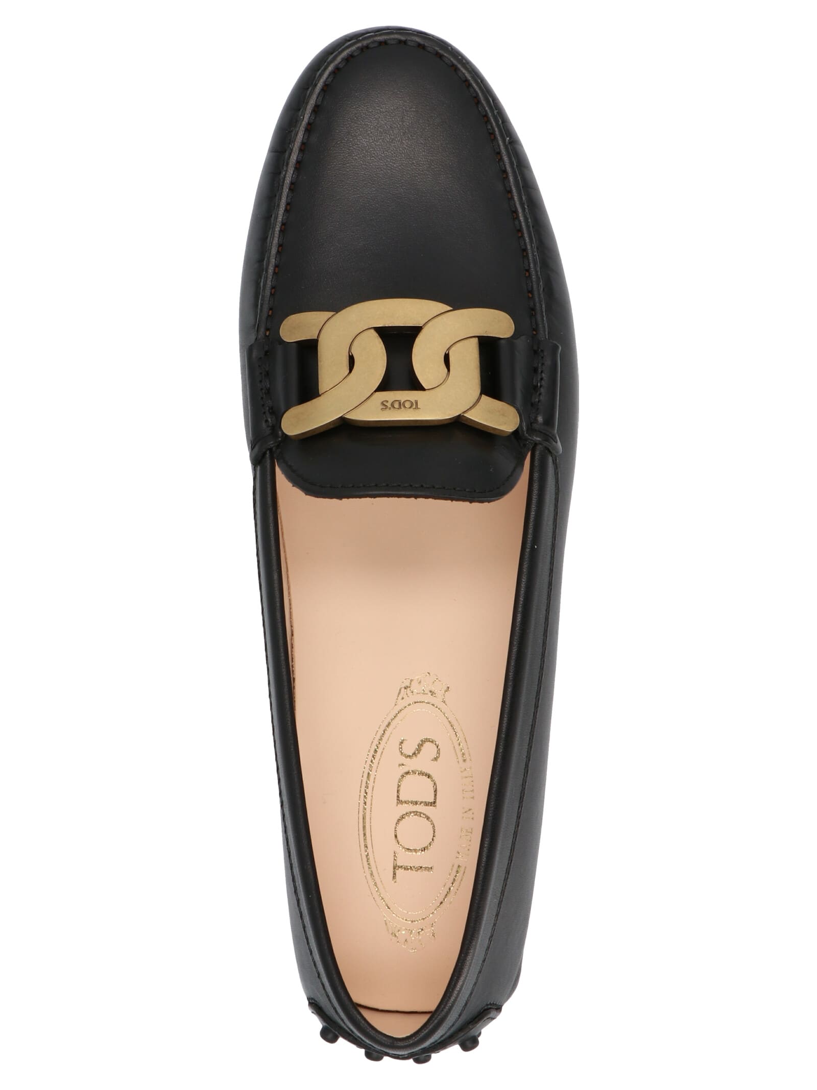 Shop Tod's Gommino Catena Loafers In Black