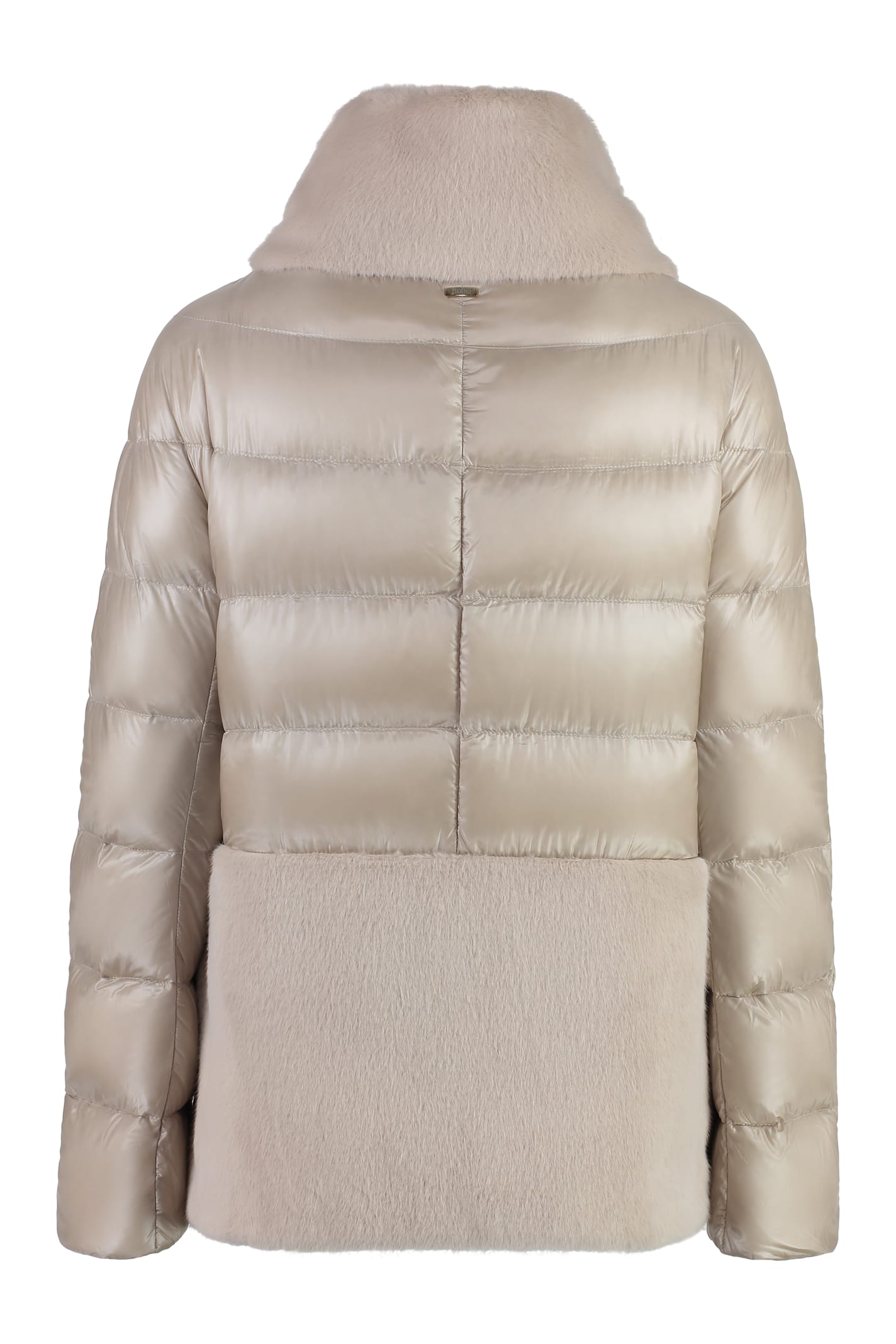 Shop Herno Full Zip Down Jacket In Ecru