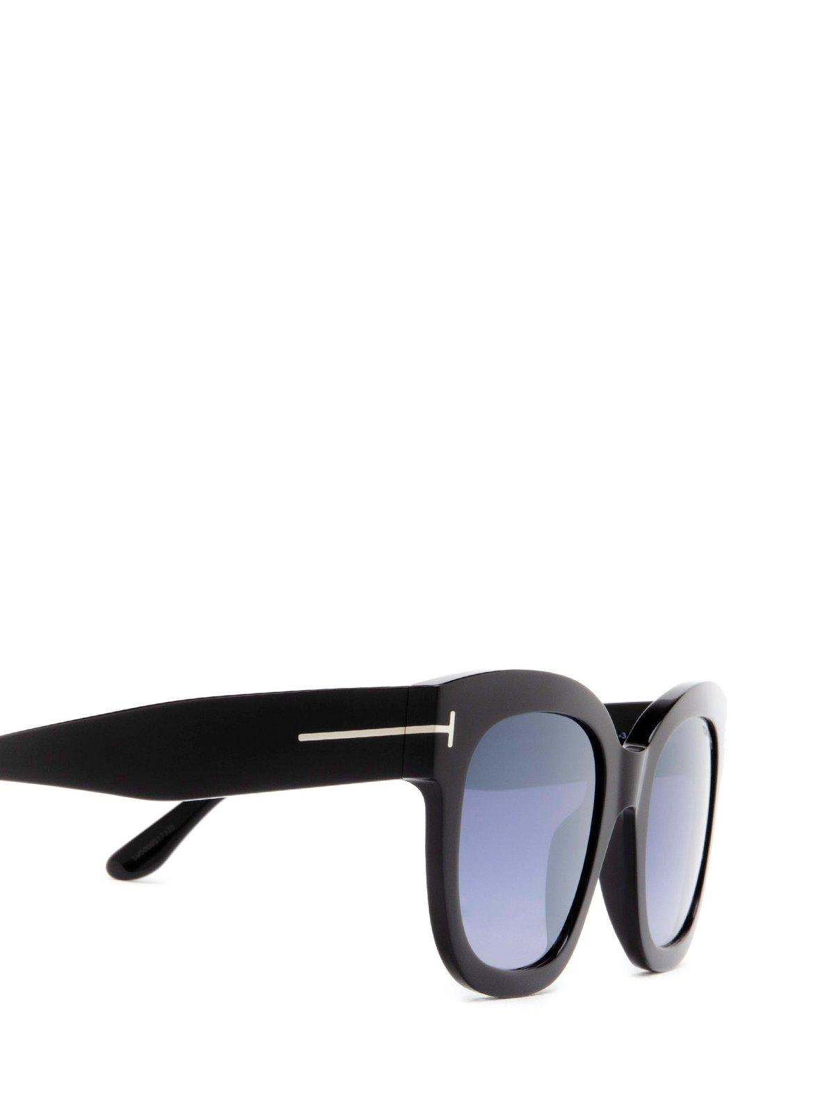 Shop Tom Ford Square Frame Sunglasses Sunglasses In 01c Nero Lucido / Fumo Specchiato