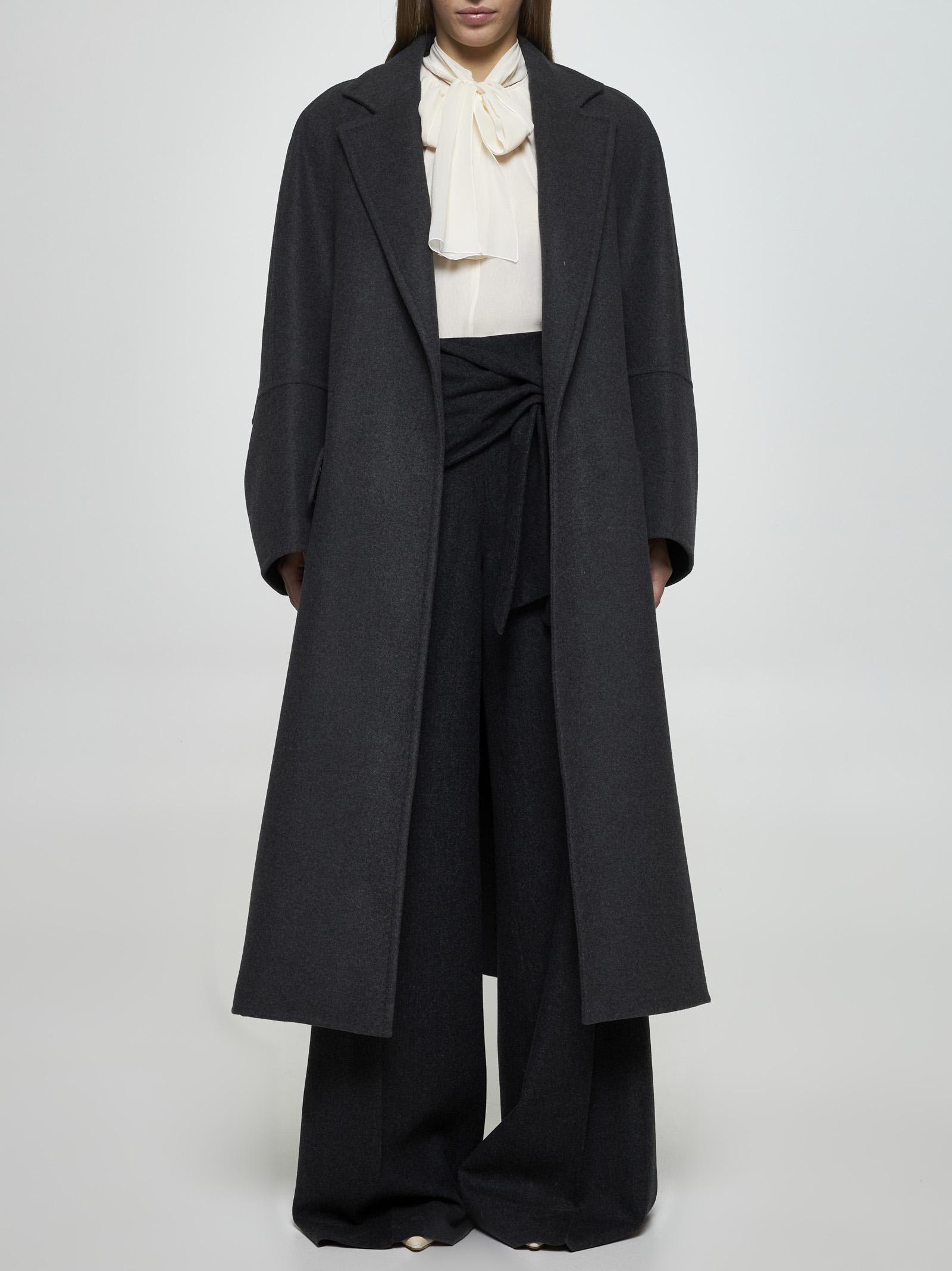 Shop Max Mara Asburgo Wool And Cashmere Coat In Dark Grey