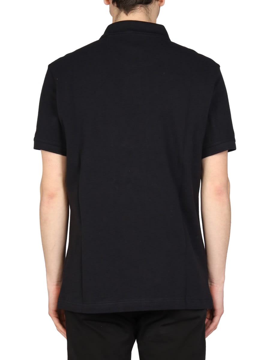 Barbour Embroidered Cotton Polo In Black