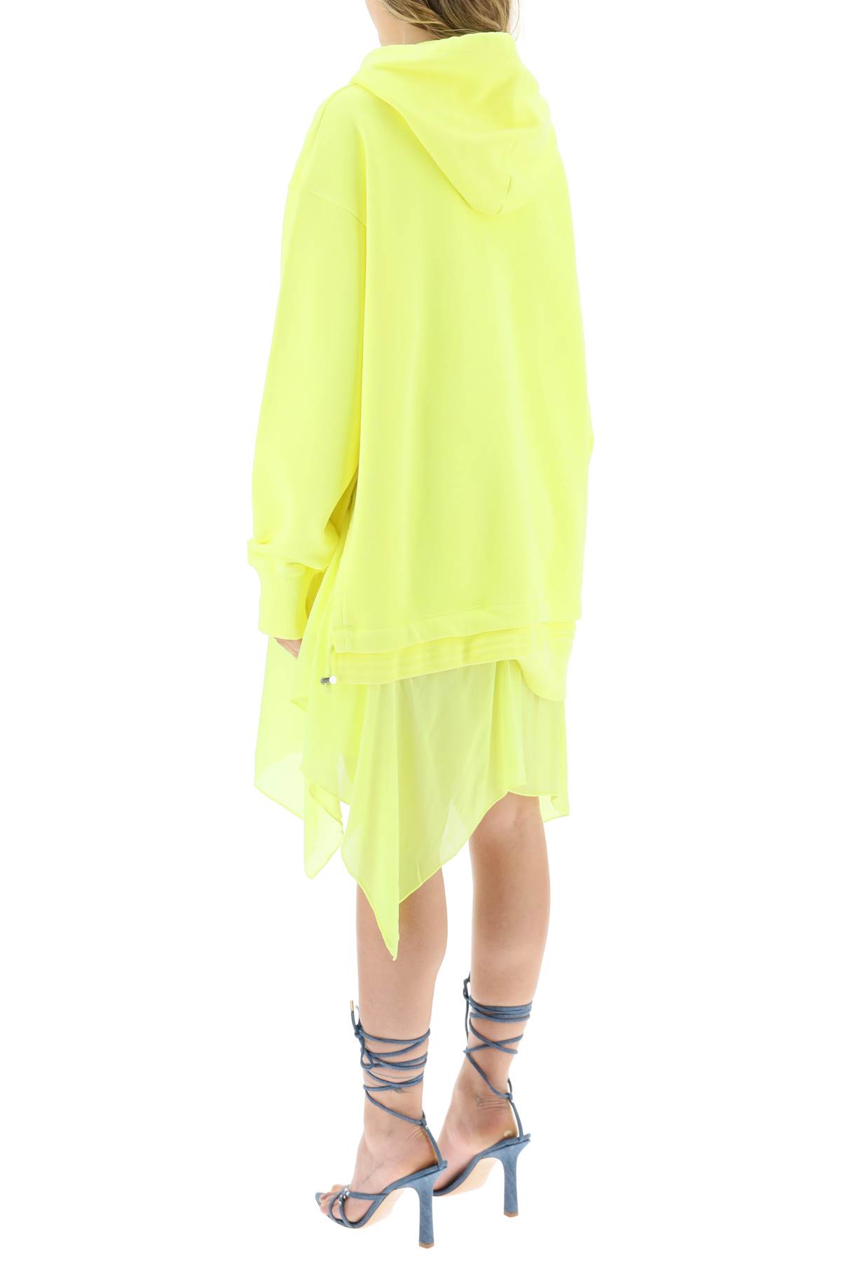Shop Diesel D-role Oversized Dress In Neon Yellow (yellow)