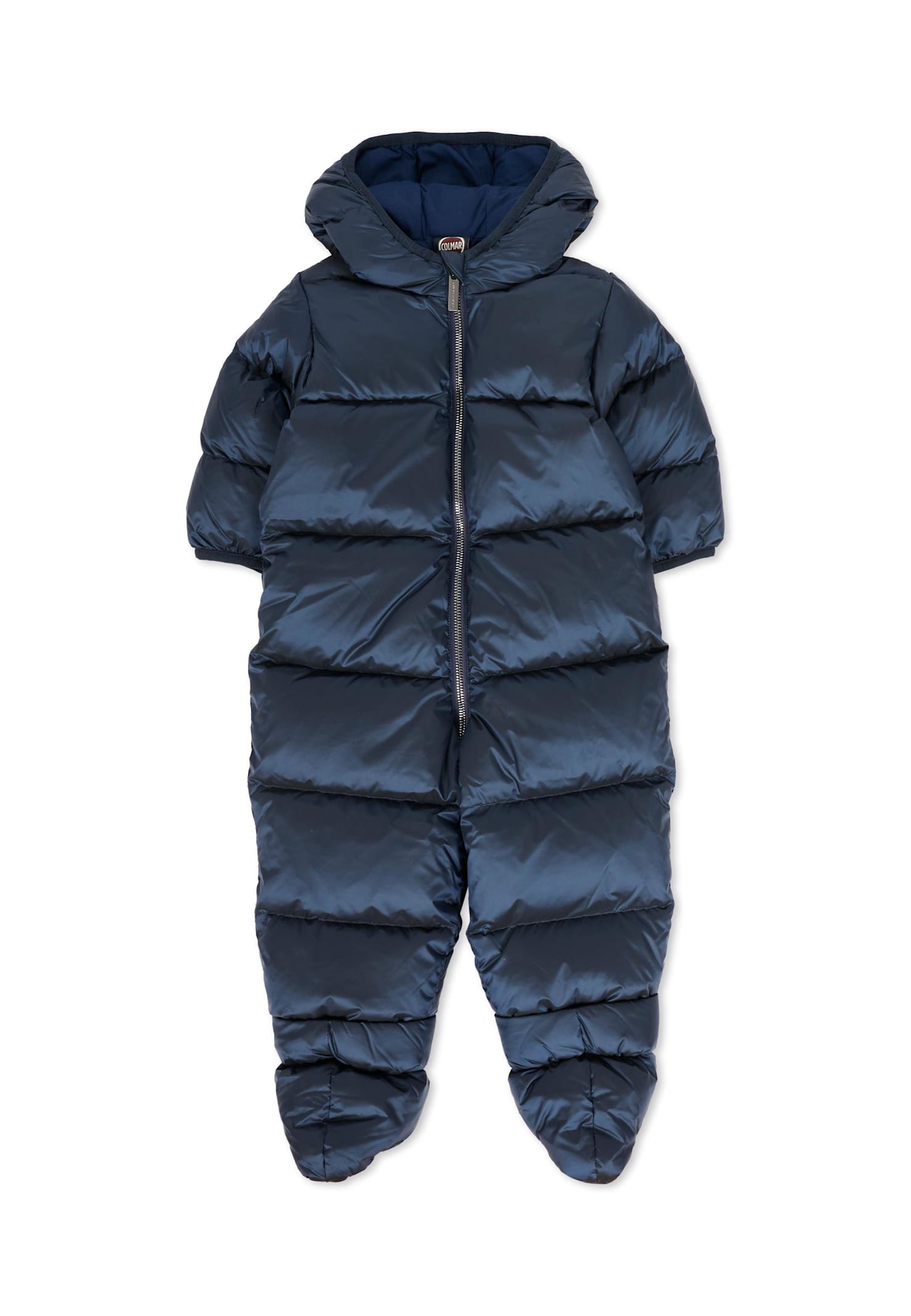 Colmar Blue Down Jacket For Babykids With Logo In Blue