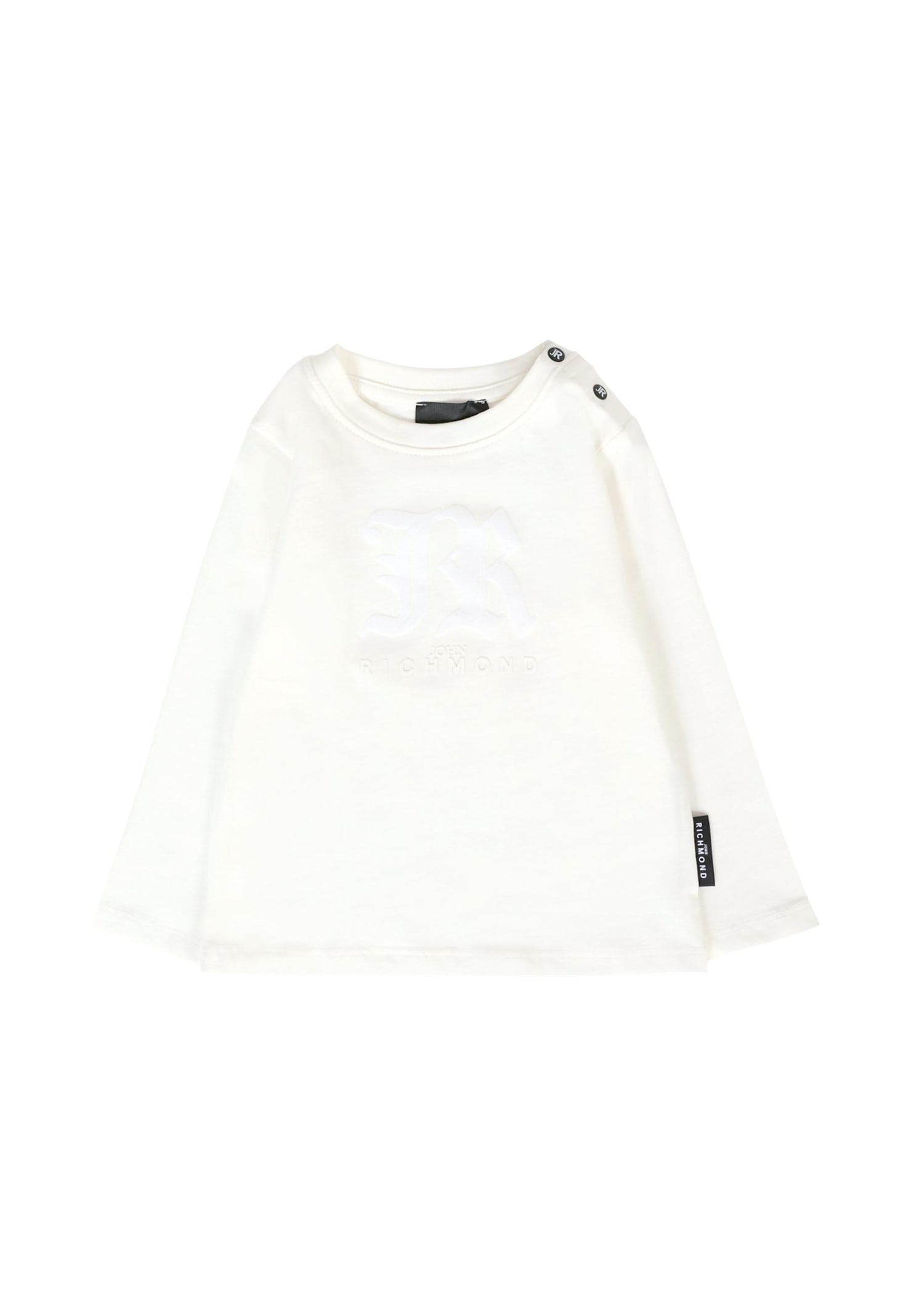 Richmond White T-shirt For Baby Boy With Velvet Logo