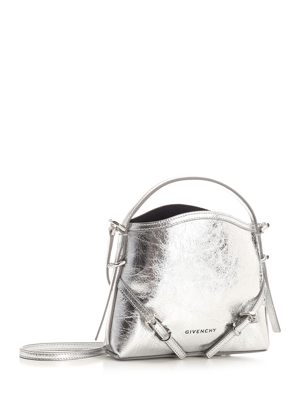 Shop Givenchy Voyou Nano Bag In Silver