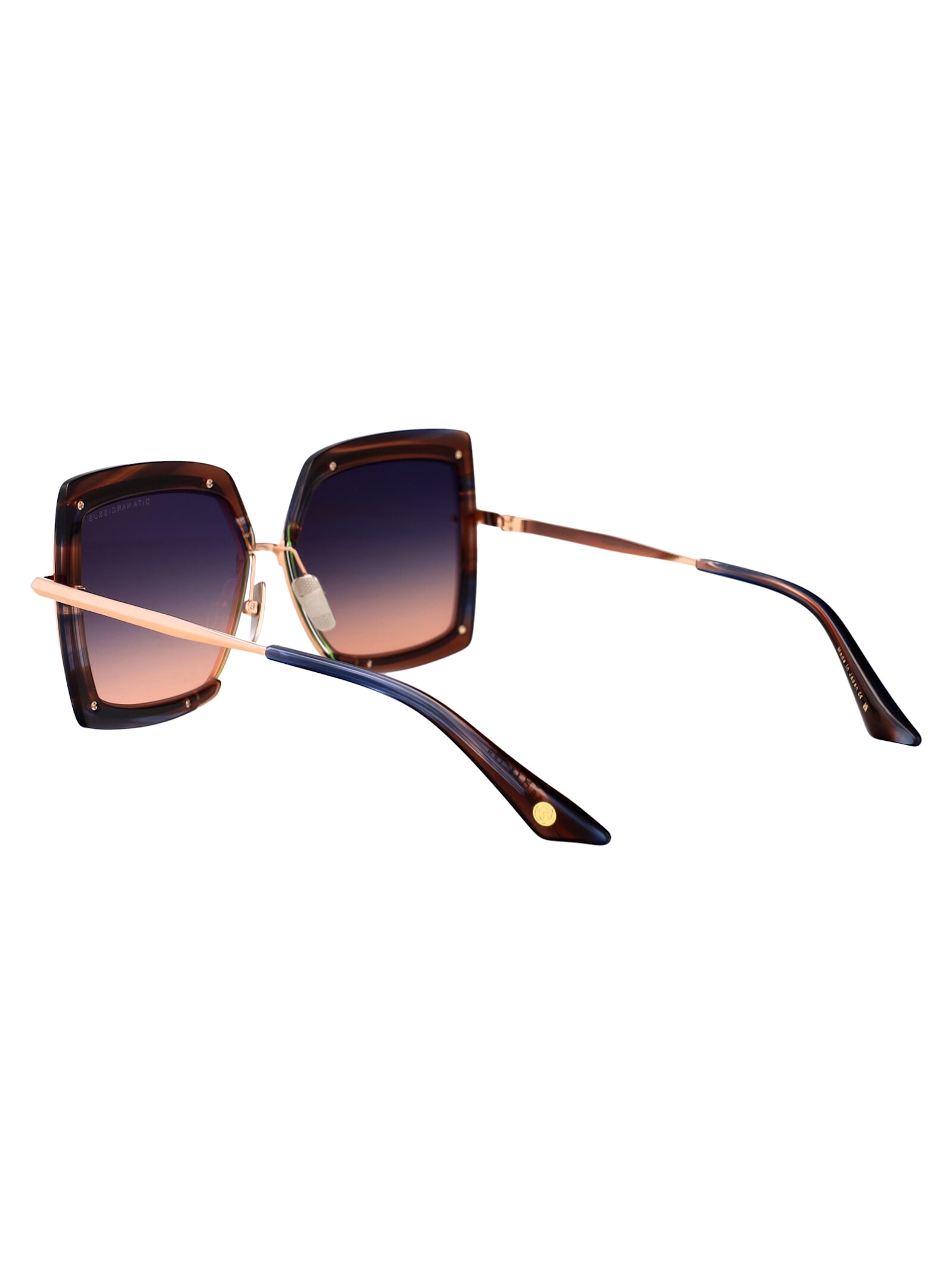 Dita Sunglasses In San Ono Swirl - Rose Gold W/ Grey To Peach Gradient