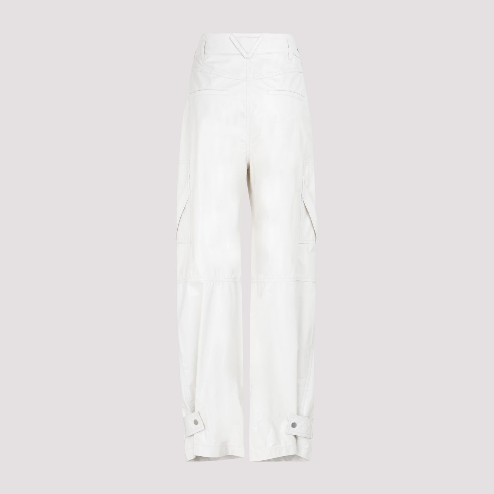 Bottega Veneta Popcorn White Leather Calf Pants In White