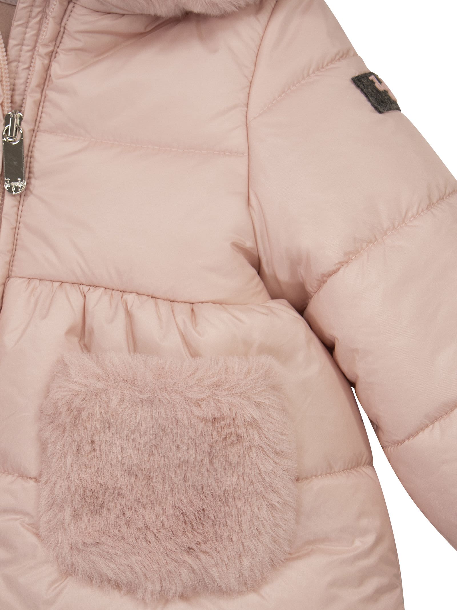 Shop Il Gufo Long Jacket With Hood And Pompom In Pink