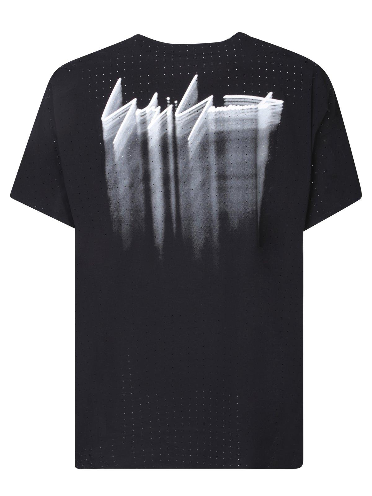 Shop Y-3 Logo Printed Running T-shirt In Black