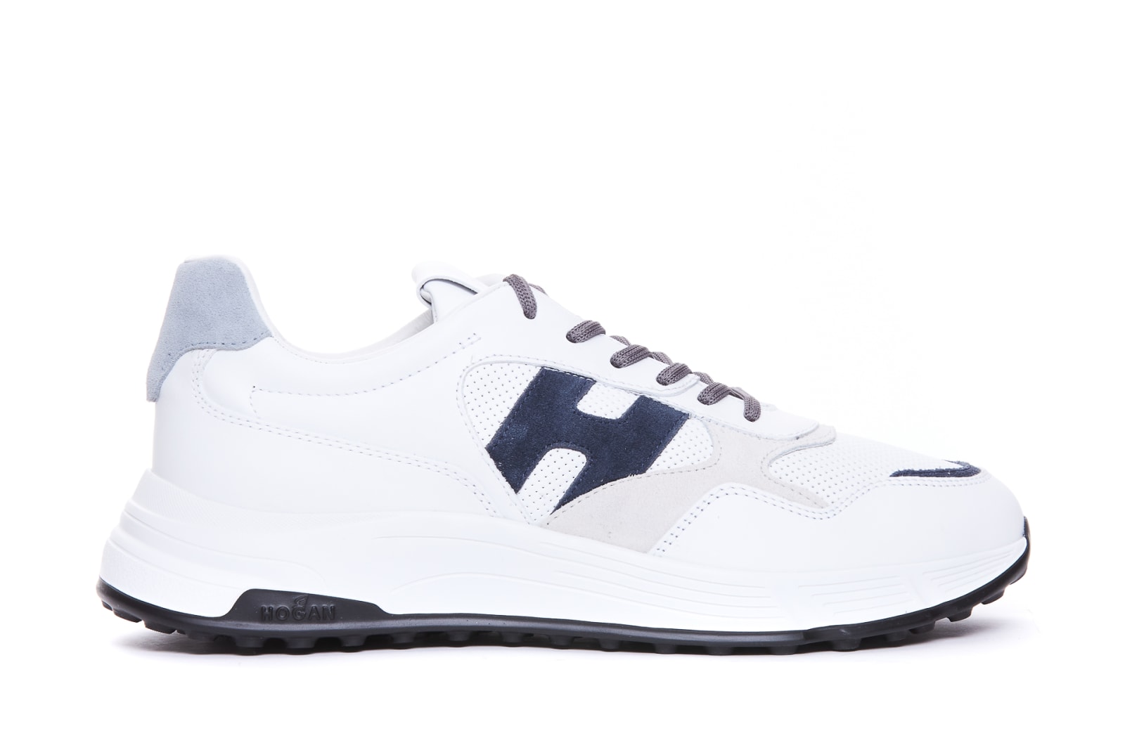 Shop Hogan Hyperlight Sneakers In White/grey/blue
