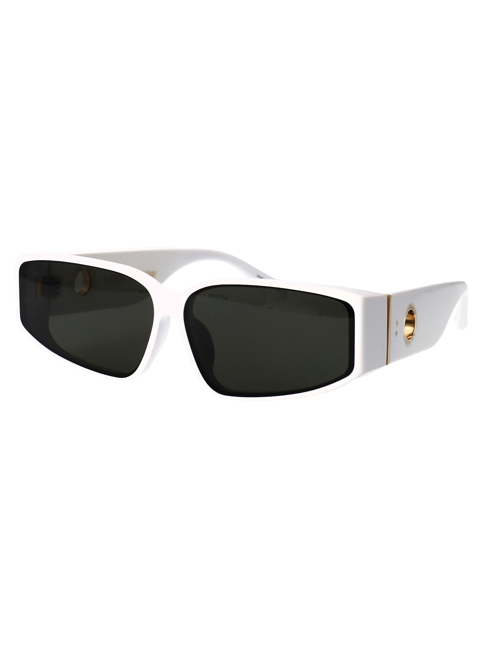 Linda Farrow Sunglasses Lfl1465 C2 Sun C2 In White/lightgold/grey