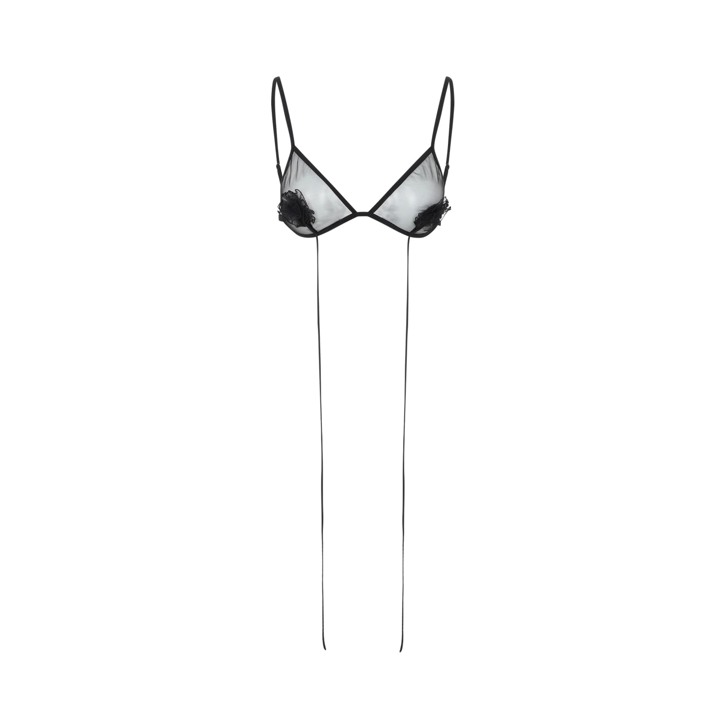 Shop Nensi Dojaka Flower Triangle Bra With Hanging Stem In Black