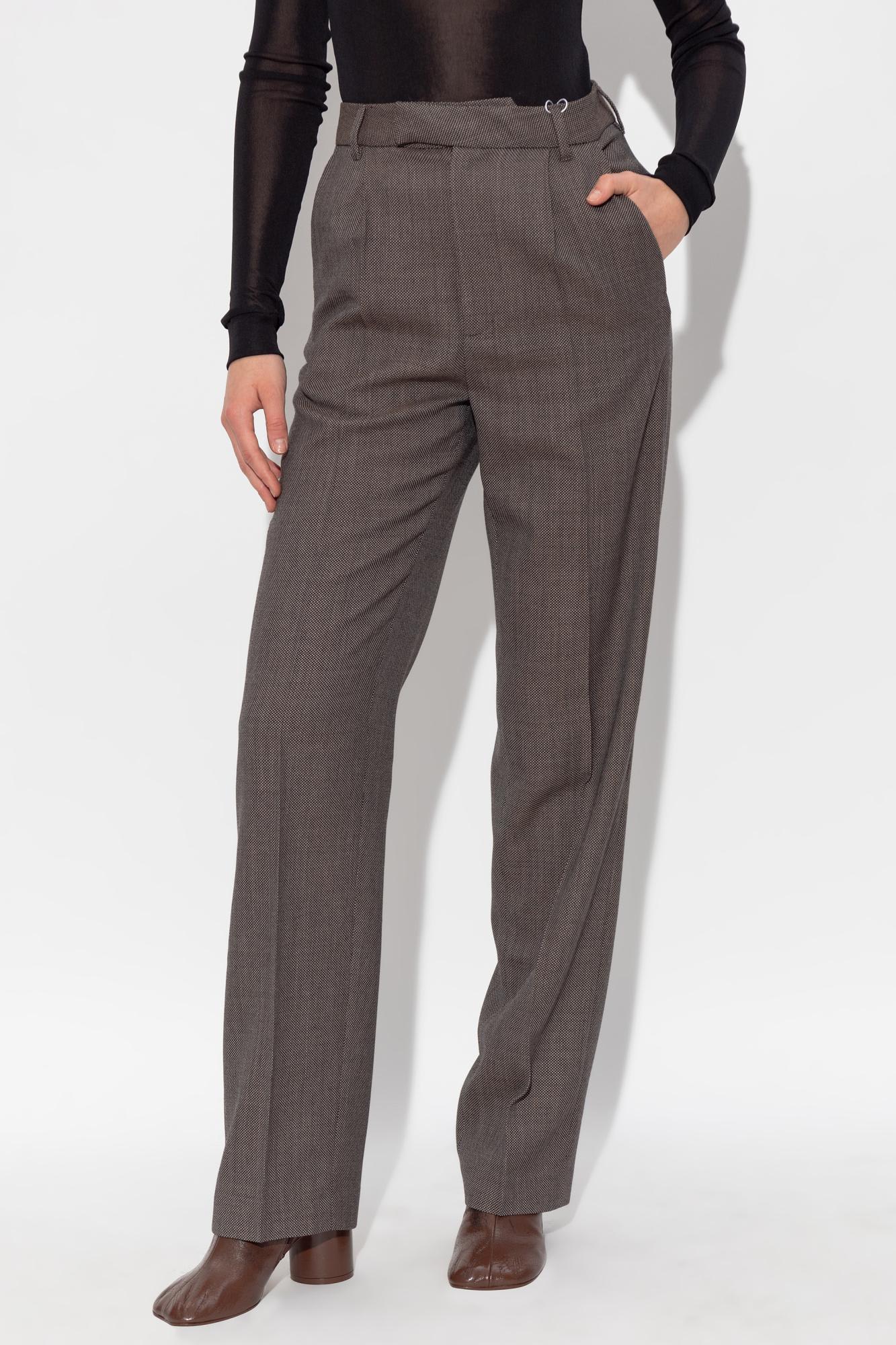 Mm6 Maison Margiela Creased Trousers In Brown