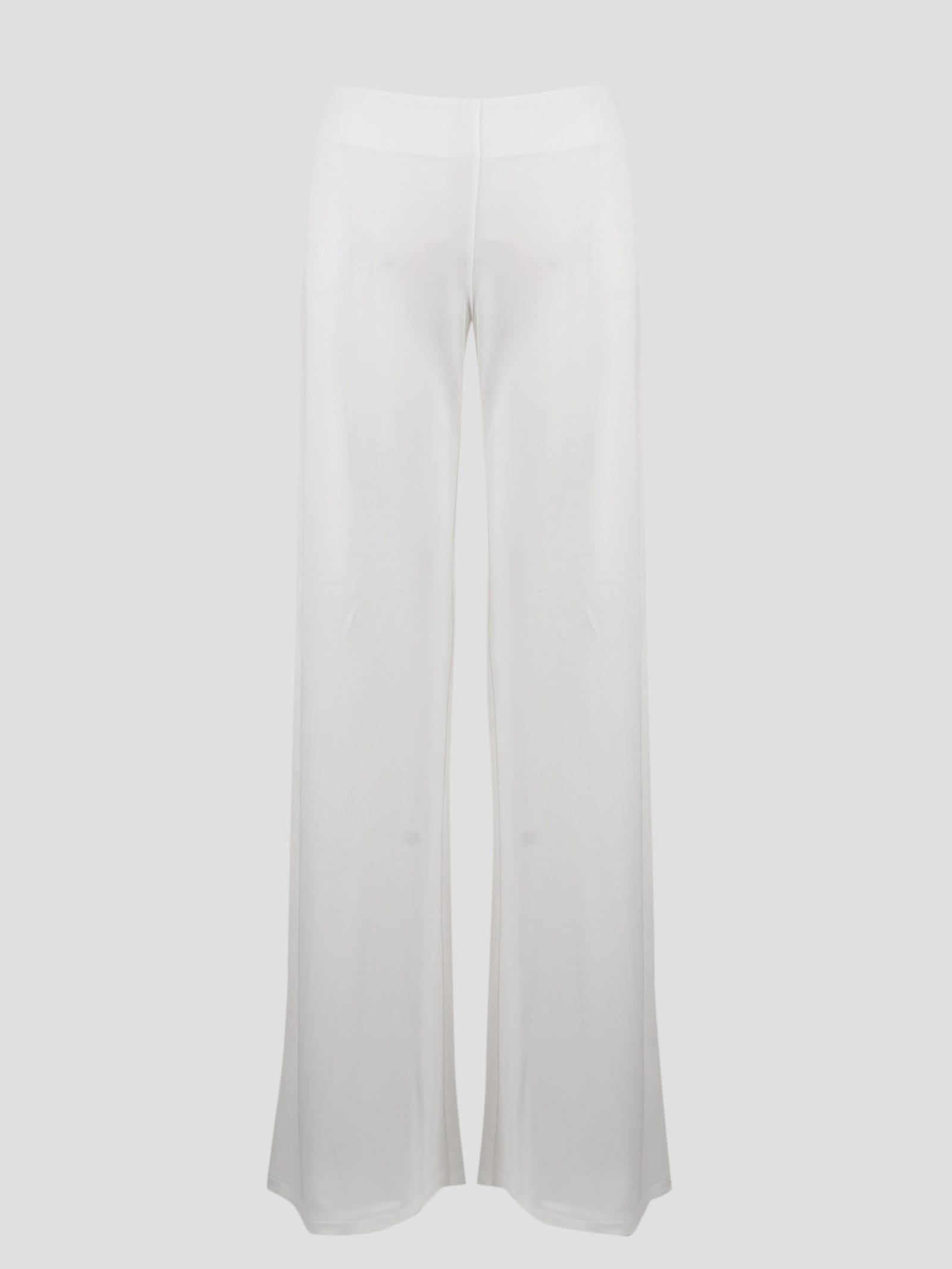 Shop Alberta Ferretti Jersey Trousers In White