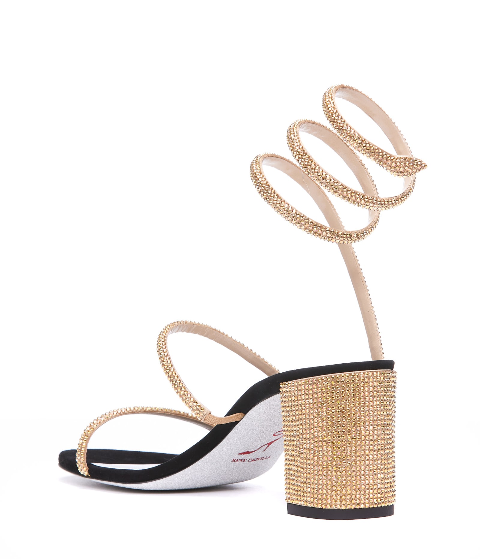 Shop René Caovilla Cleo Pump Sandals In Golden