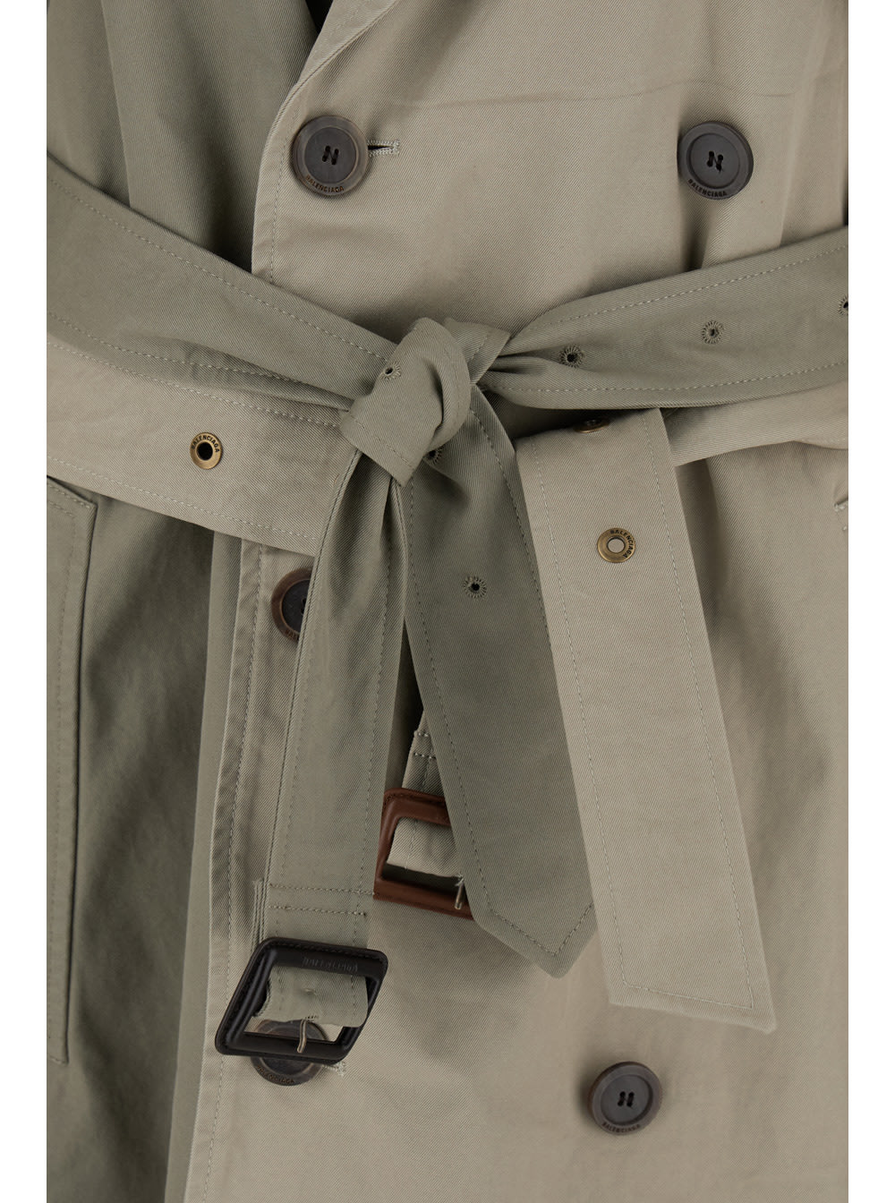 Balenciaga 'double Sleeve' Beige Trench Coat With Extra Pair Of Sleeves In Cotton Woman In Beige