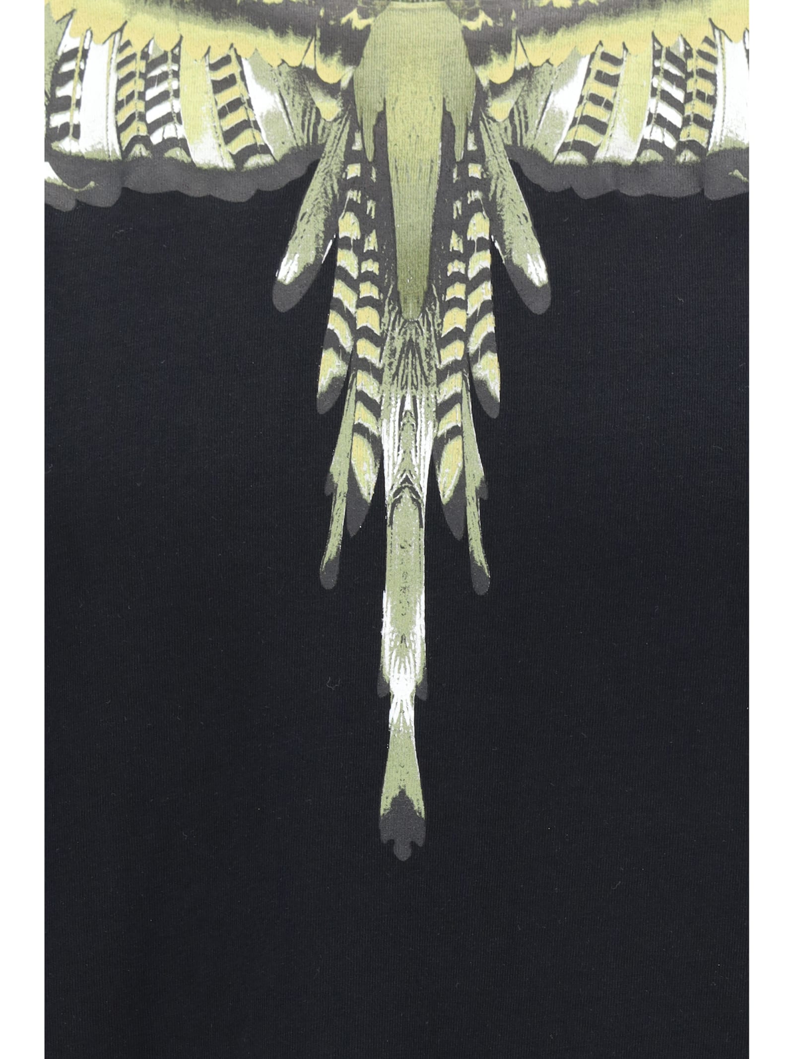 Shop Marcelo Burlon County Of Milan Grizzly Wings T-shirt In Black/olive