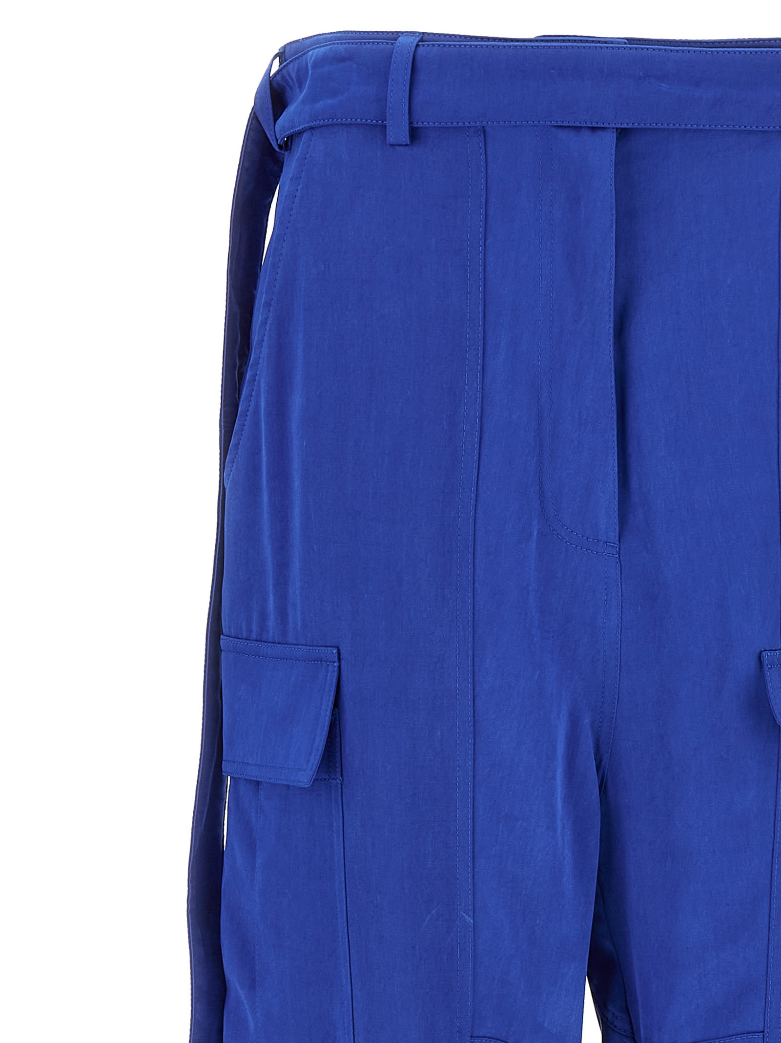 Ferragamo Cargo Pants Lyocell Belt Loops In Blue
