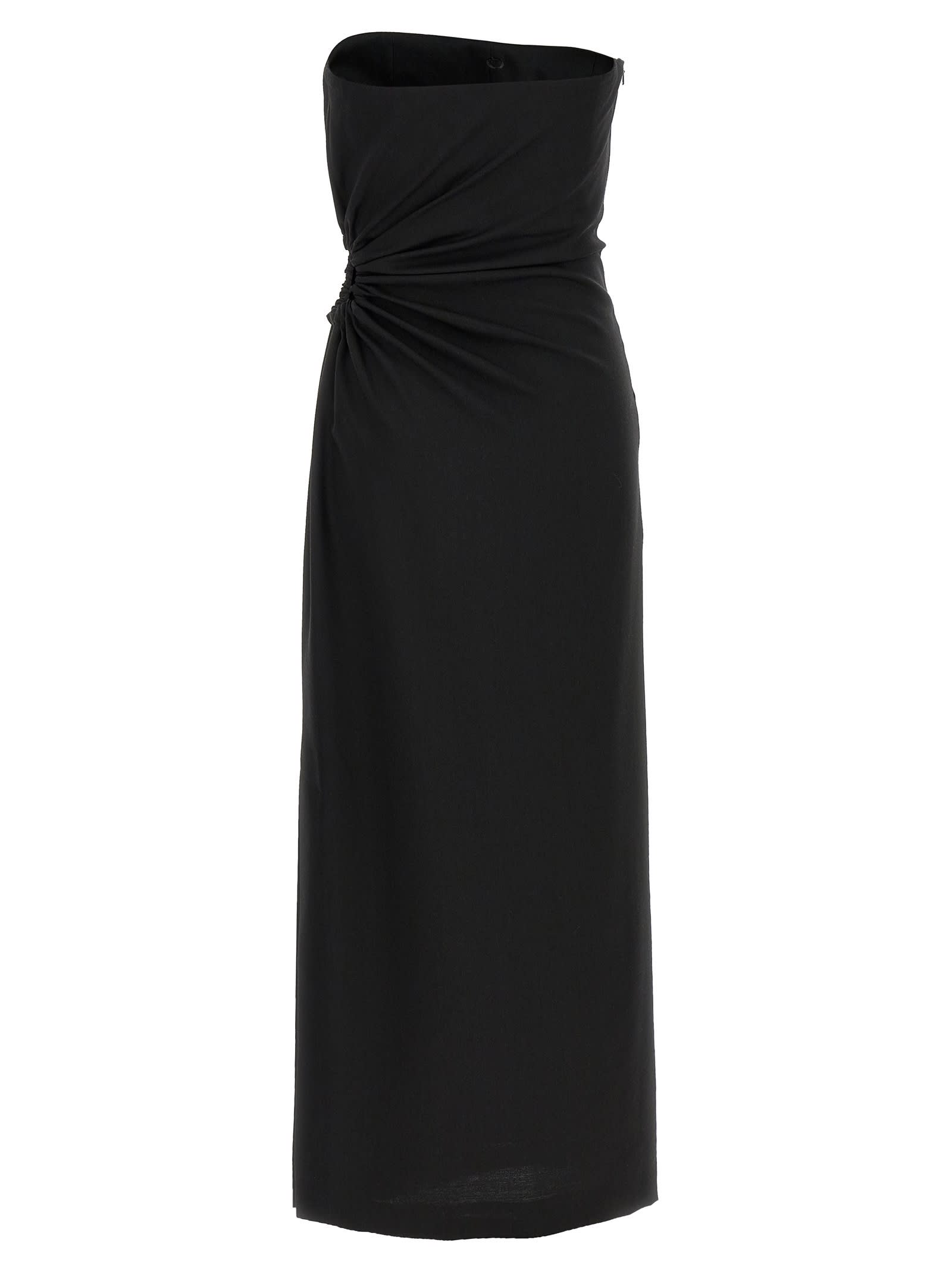 Max Mara Silva Wool-silk Dress In Black