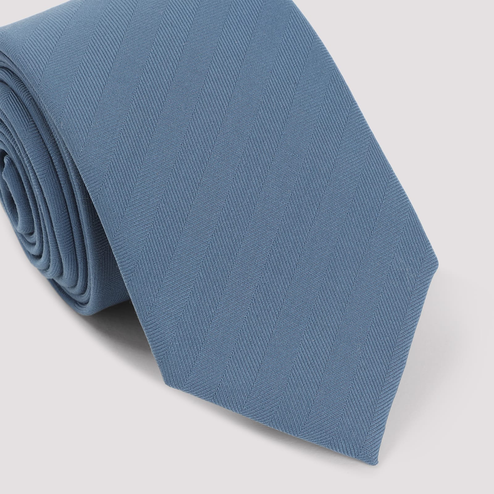 Brioni Textured Diagonal Pattern Silk Tie In Blue