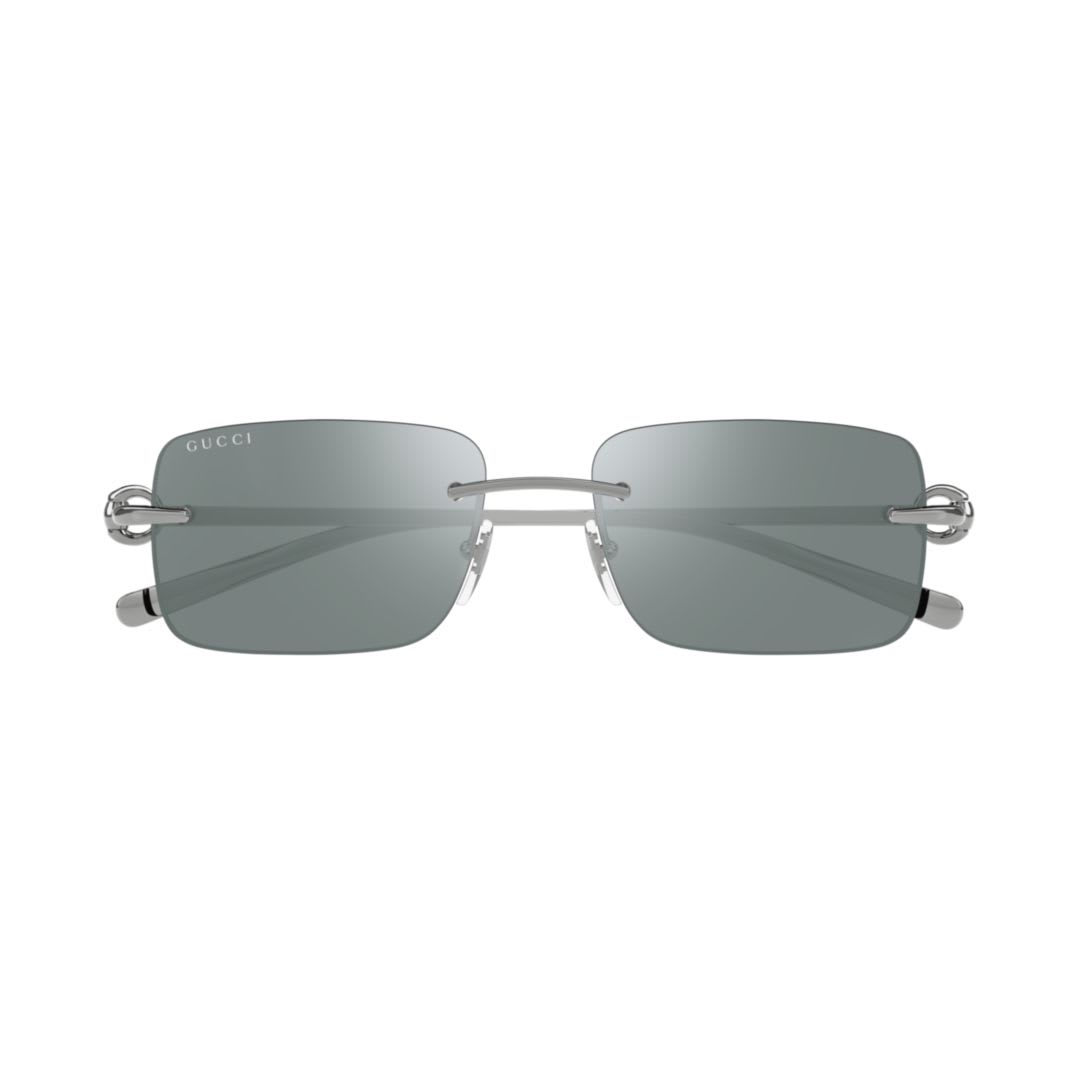 Shop Gucci Gg1703s-002 Silver-silver-green