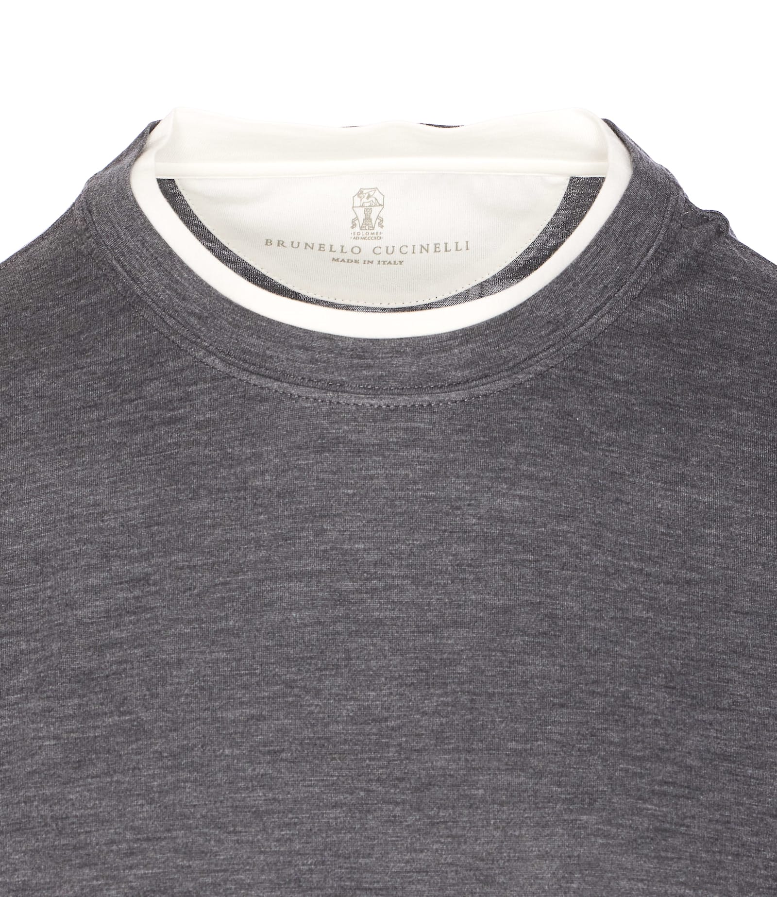 Brunello Cucinelli Basic Silk-blend T-shirt In Gray