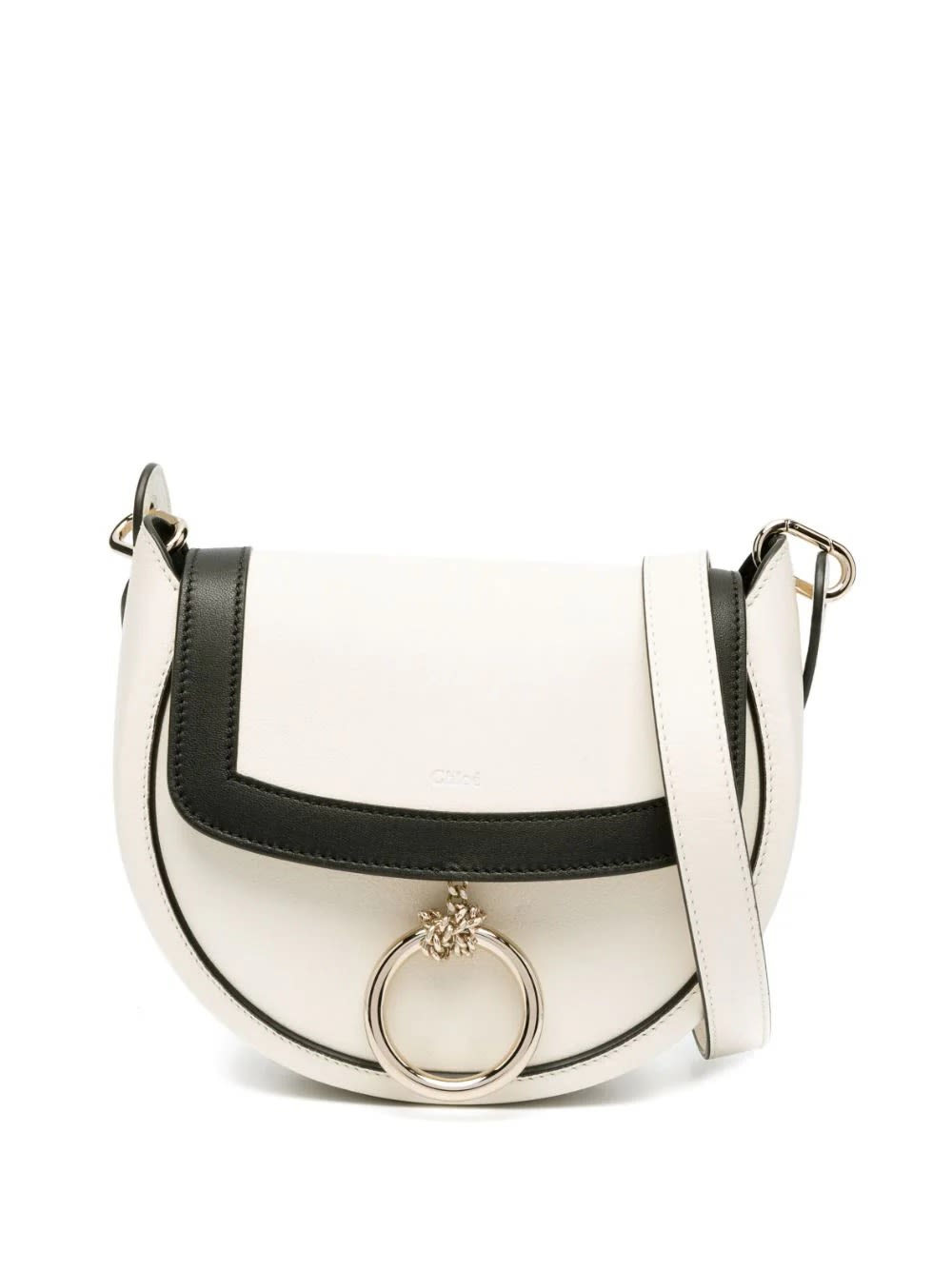 Shop Chloé Arlène Small Shoulder Bag In White And Black