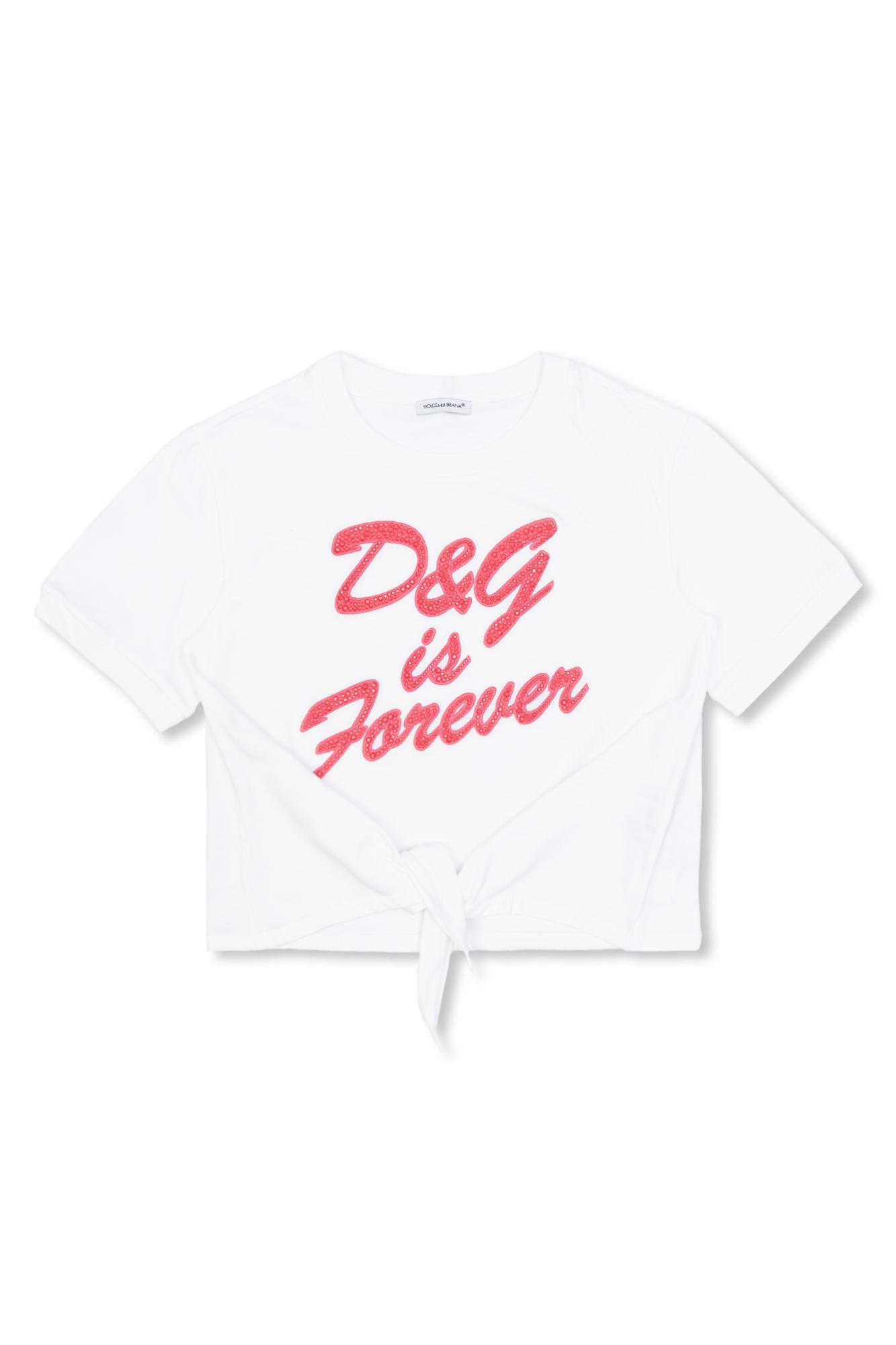 Shop Dolce & Gabbana Kids T-shirt With Logo In Bianco