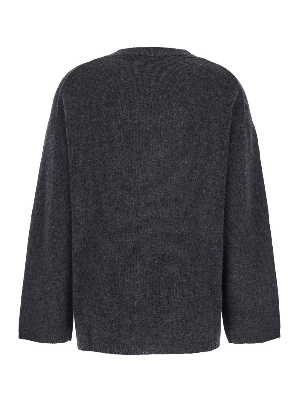 Allude Grey Relaxed Crewneck Sweater In Grey