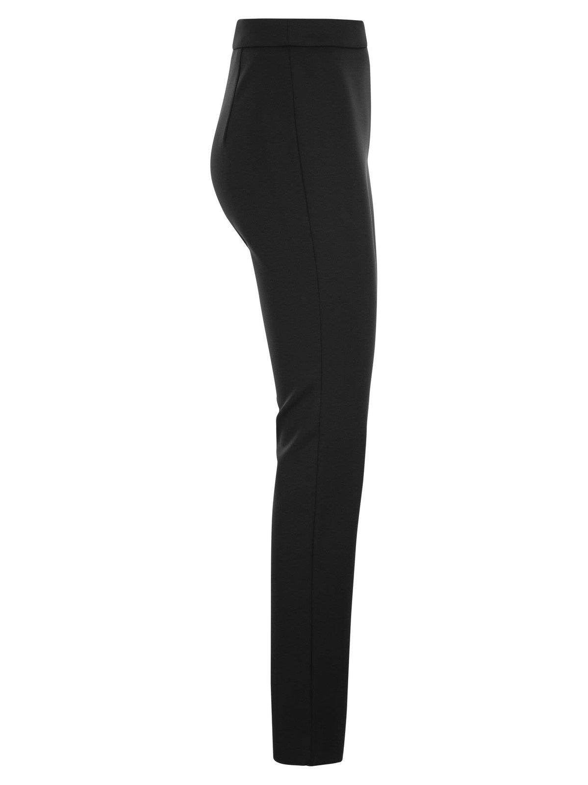 S Max Mara Conico High Waist Straight Leg Trousers In Nero
