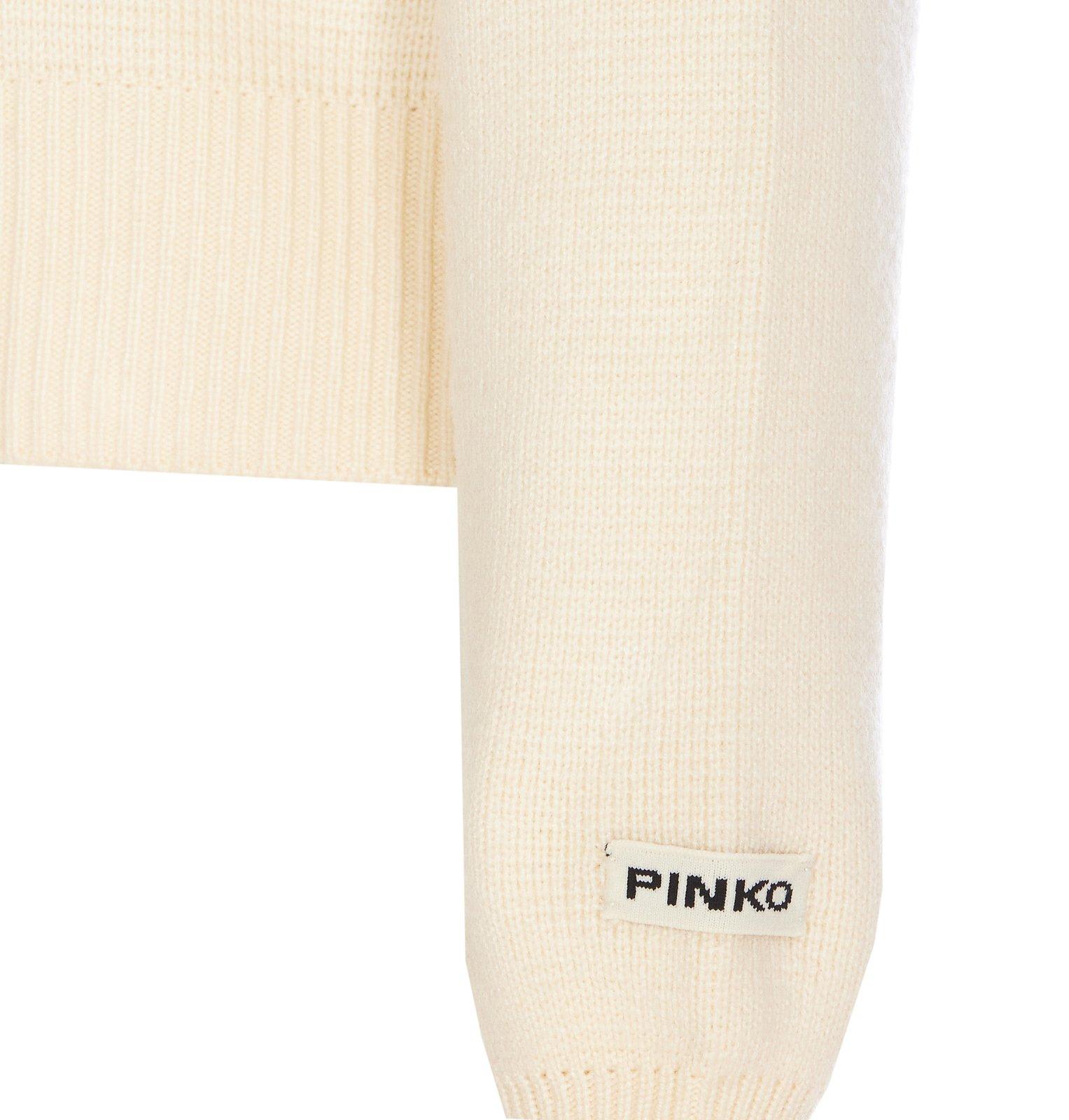 Shop Pinko Bombay Embellished Half-zipped Jumper In White