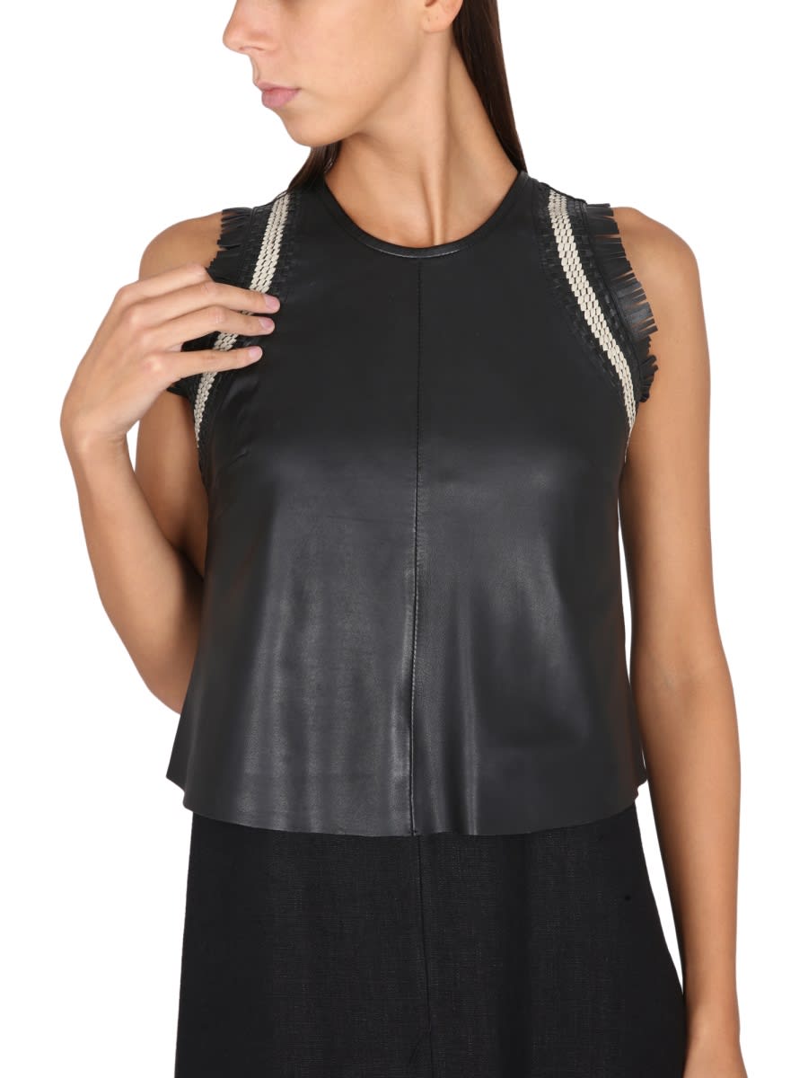 Shop Alysi Leather And Linen Suit In Black