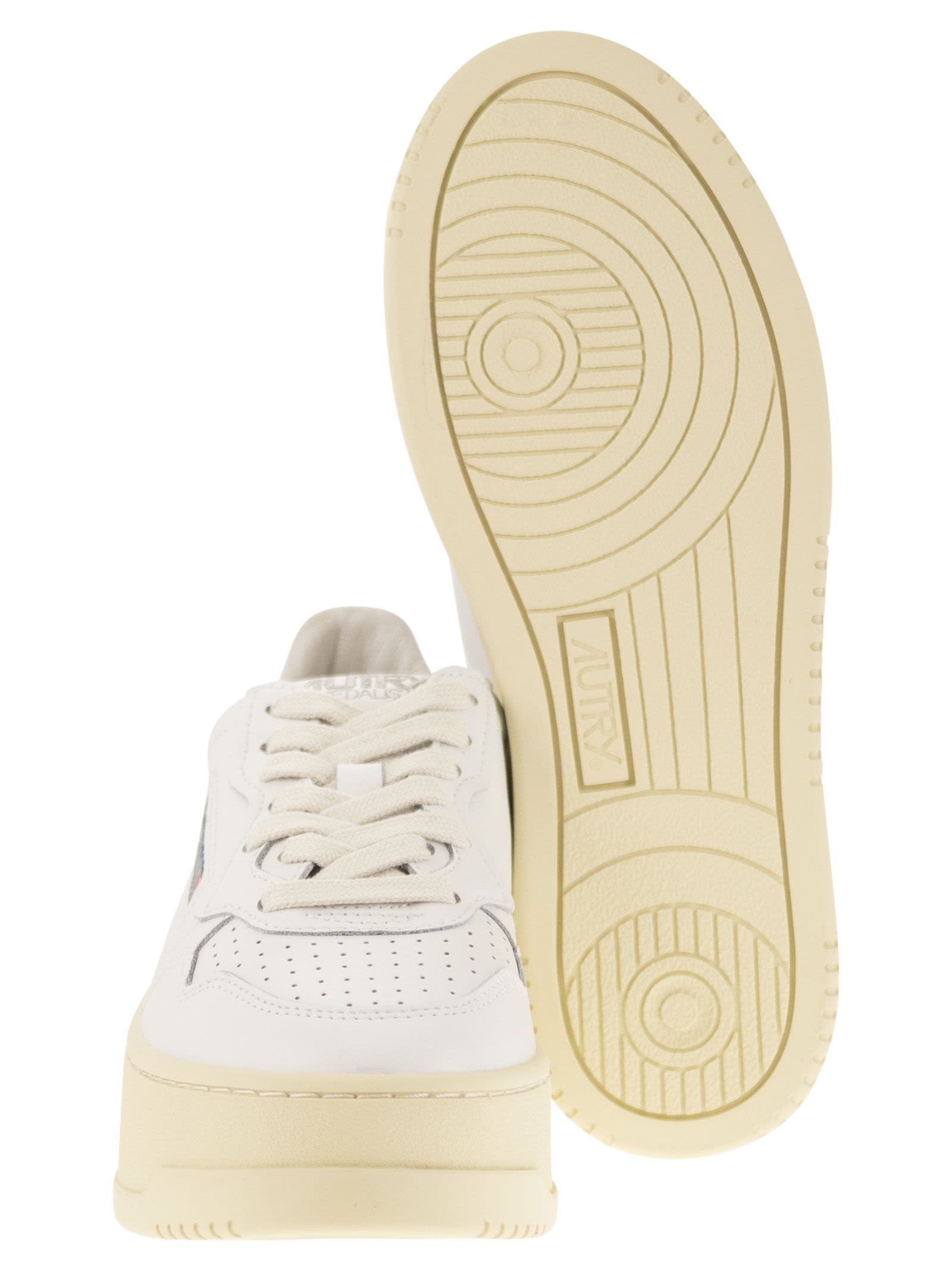 Shop Autry Medalist Platform - Leather Trainers In White