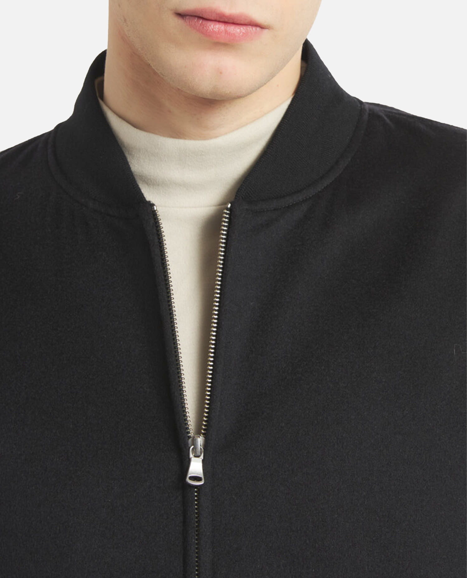Barena Venezia Wool Zip-front Bomber Jacket In Black