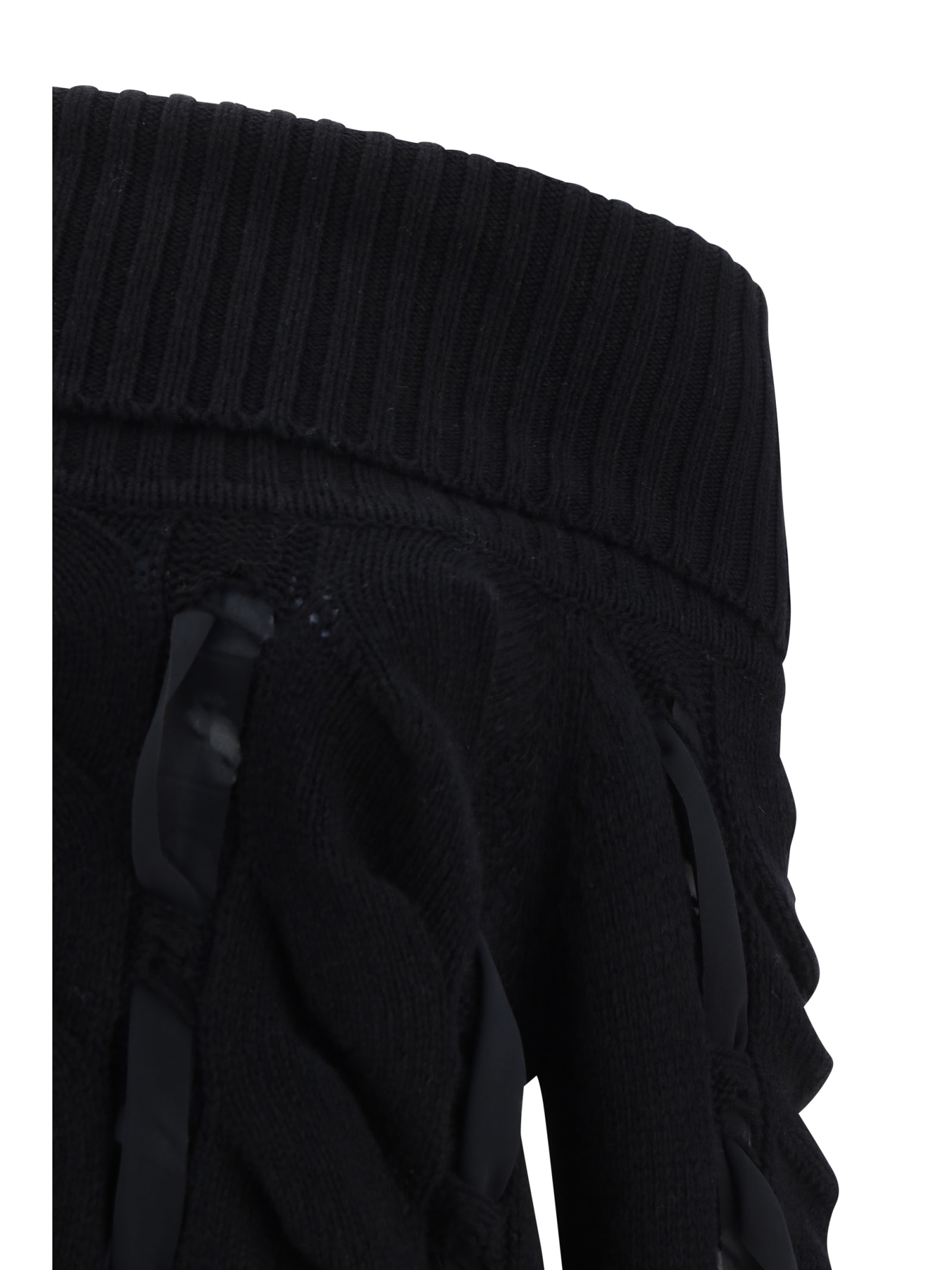Shop Blumarine Rouched Turtleneck Sweater  In Black