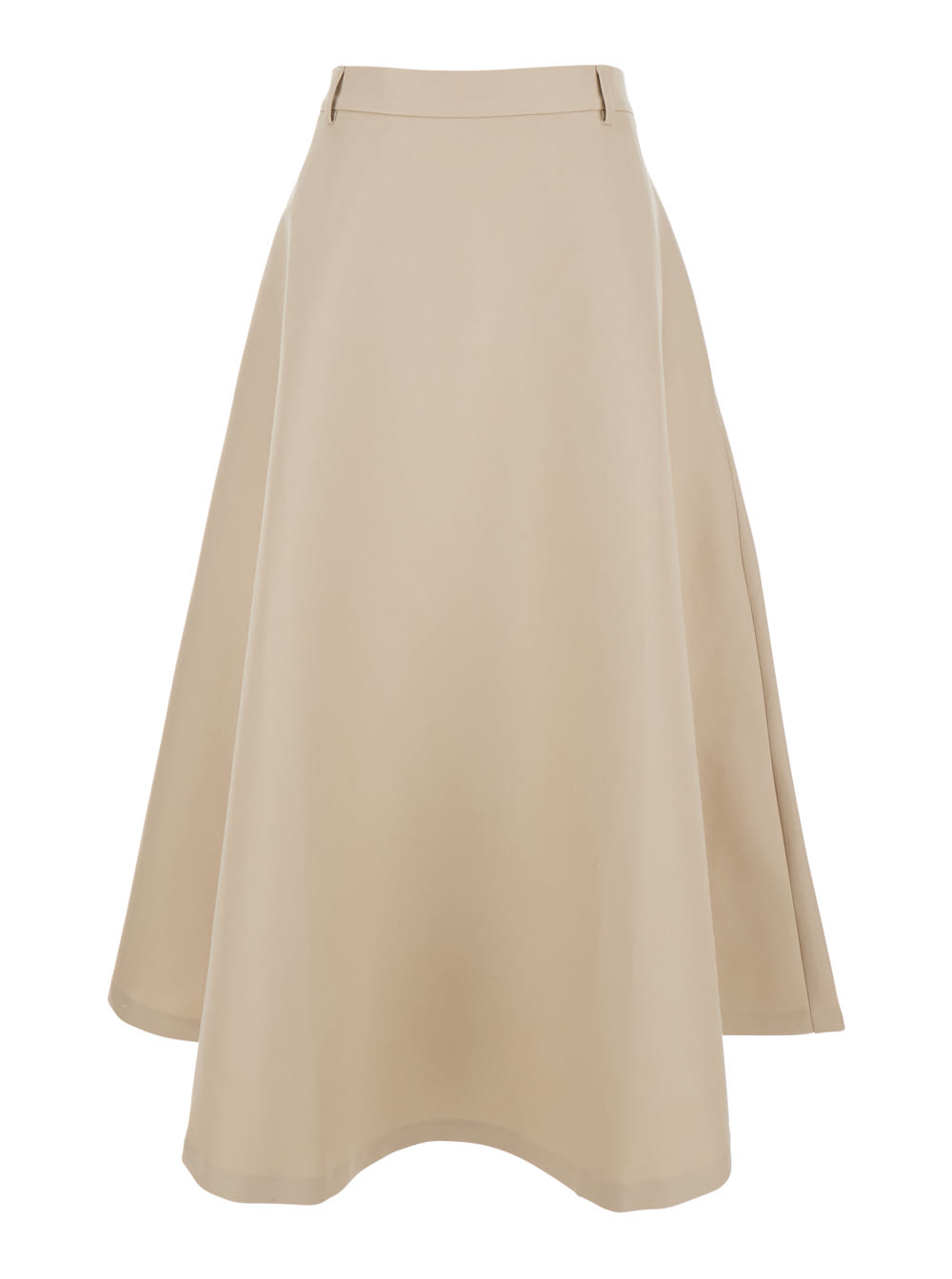 Róhe Beige Flared A-line Skirt With Belt Loops In Cotton Woman