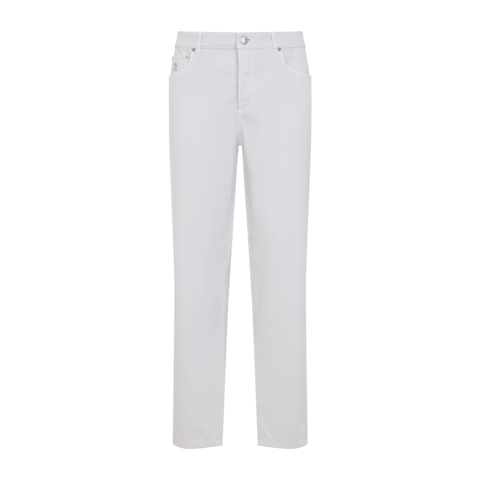Brunello Cucinelli Cotton Jeans 5-pockets Construction In White