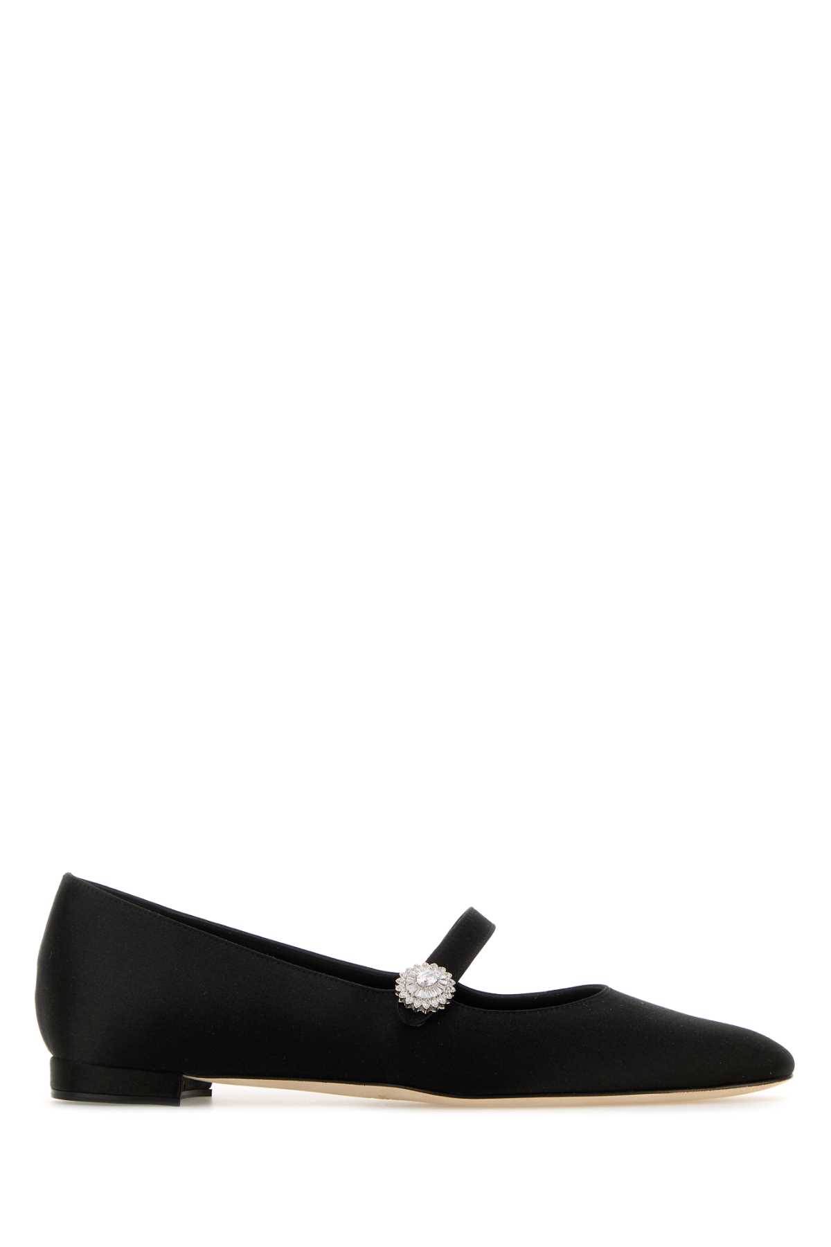 Black Satin Mary Jane Ballerinas