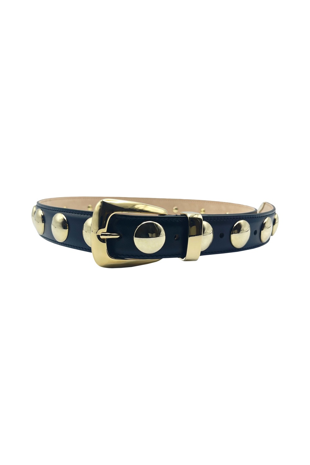 Khaite Benny Studded Leather Belt In Black