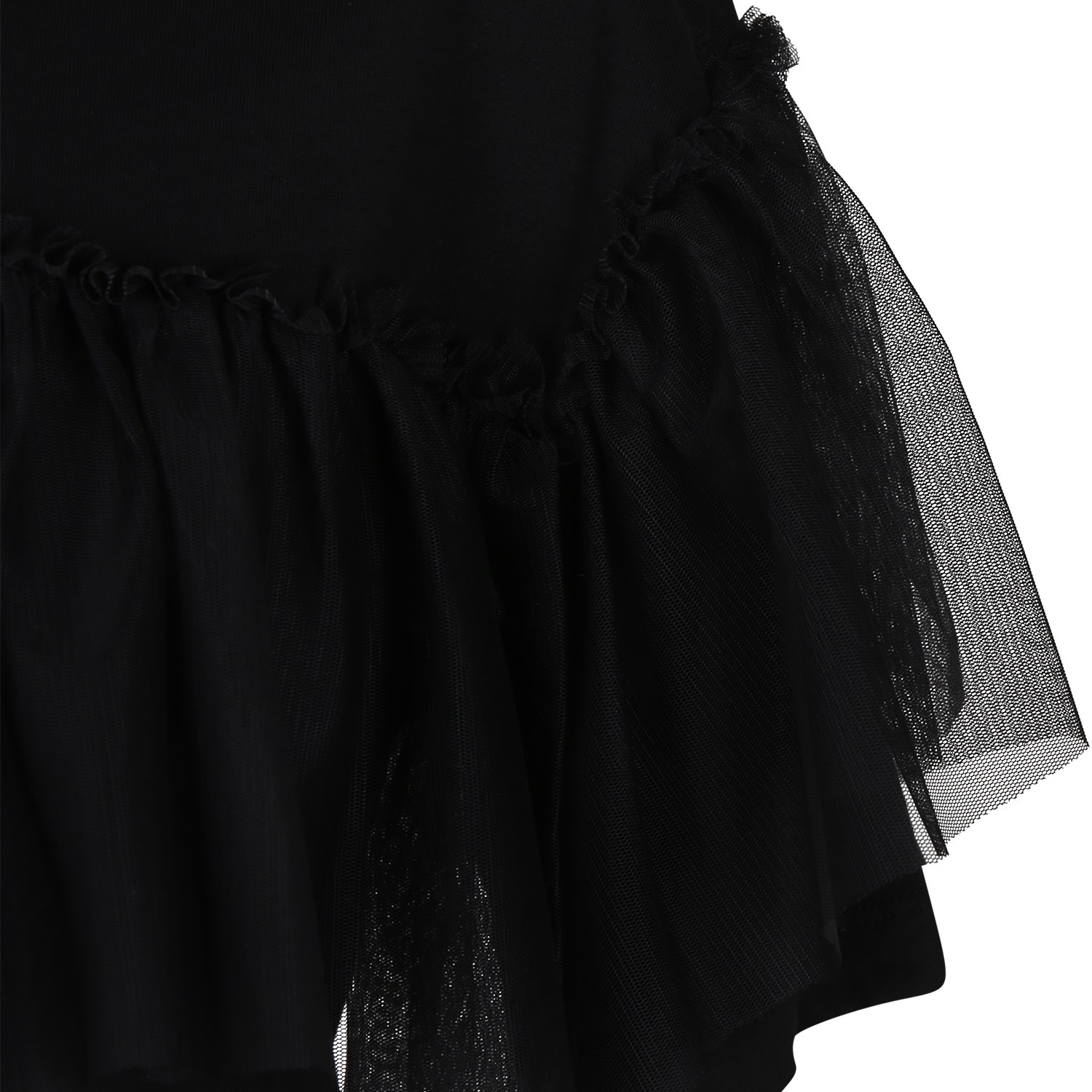 Msgm Black Dress For Girl With Logo In Black