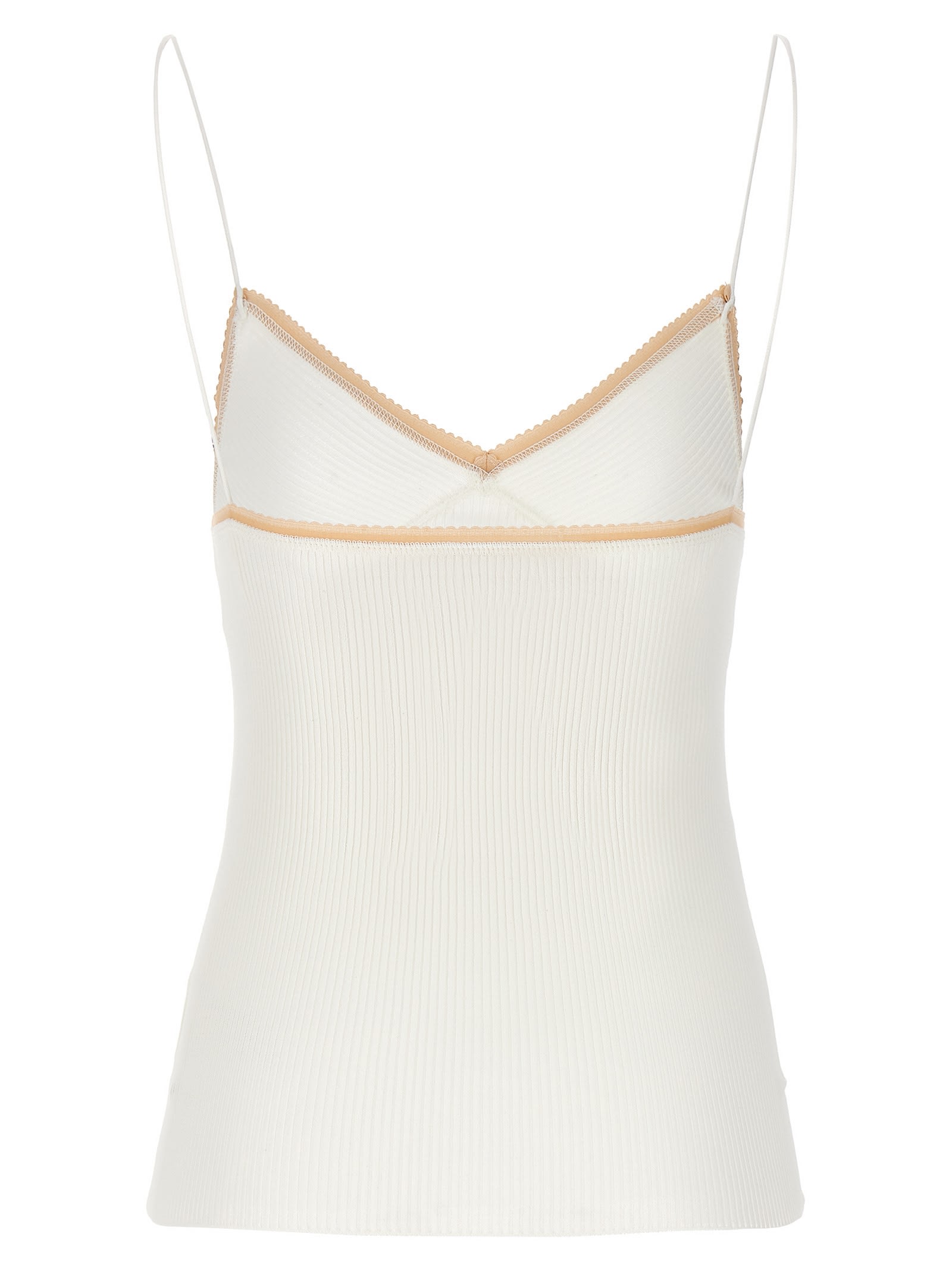 Shop N°21 Ribbed Tank Top In White