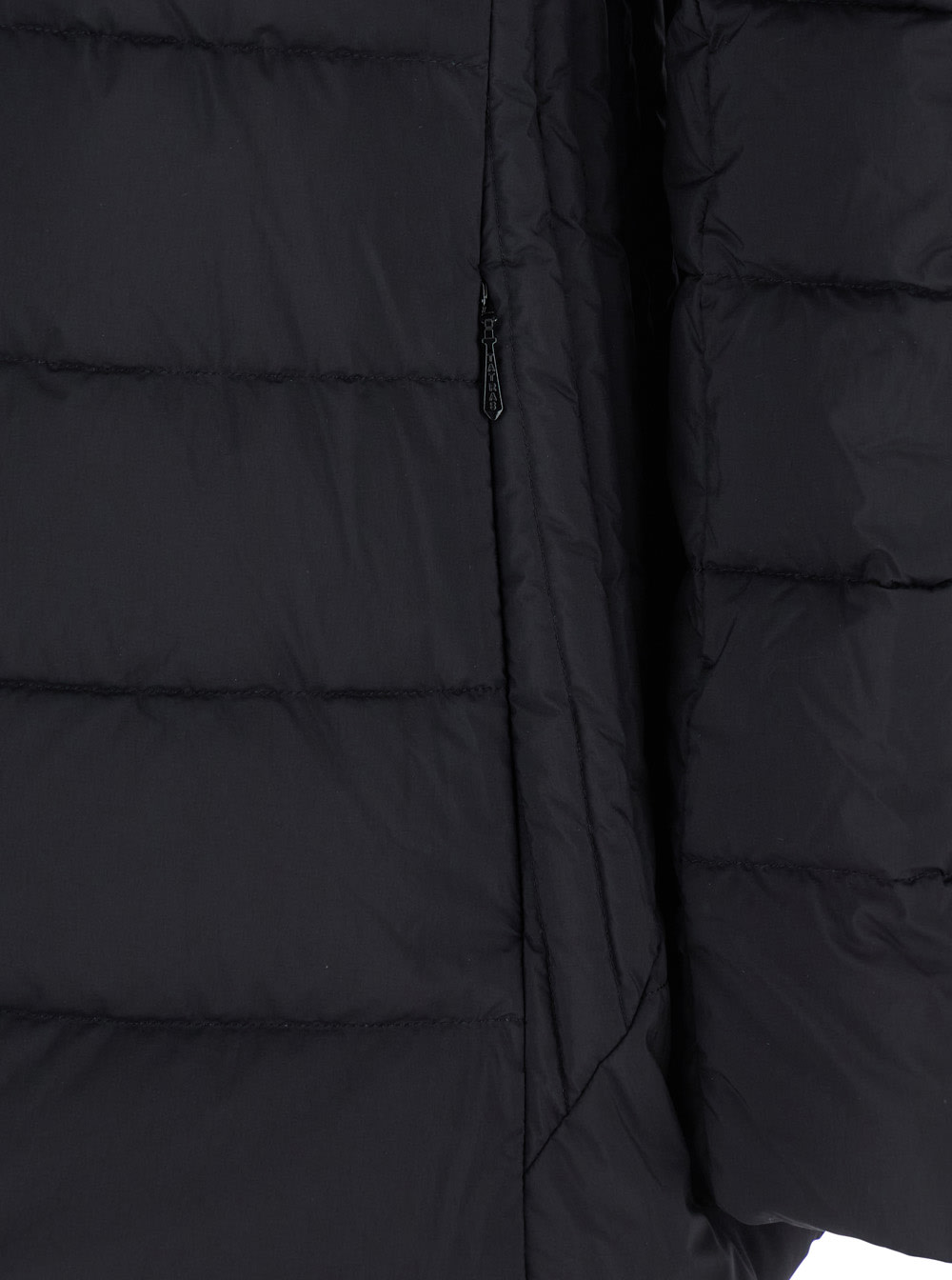 Tatras Black Down Jacket With Fur Hood In Tech Fabric Woman In Black