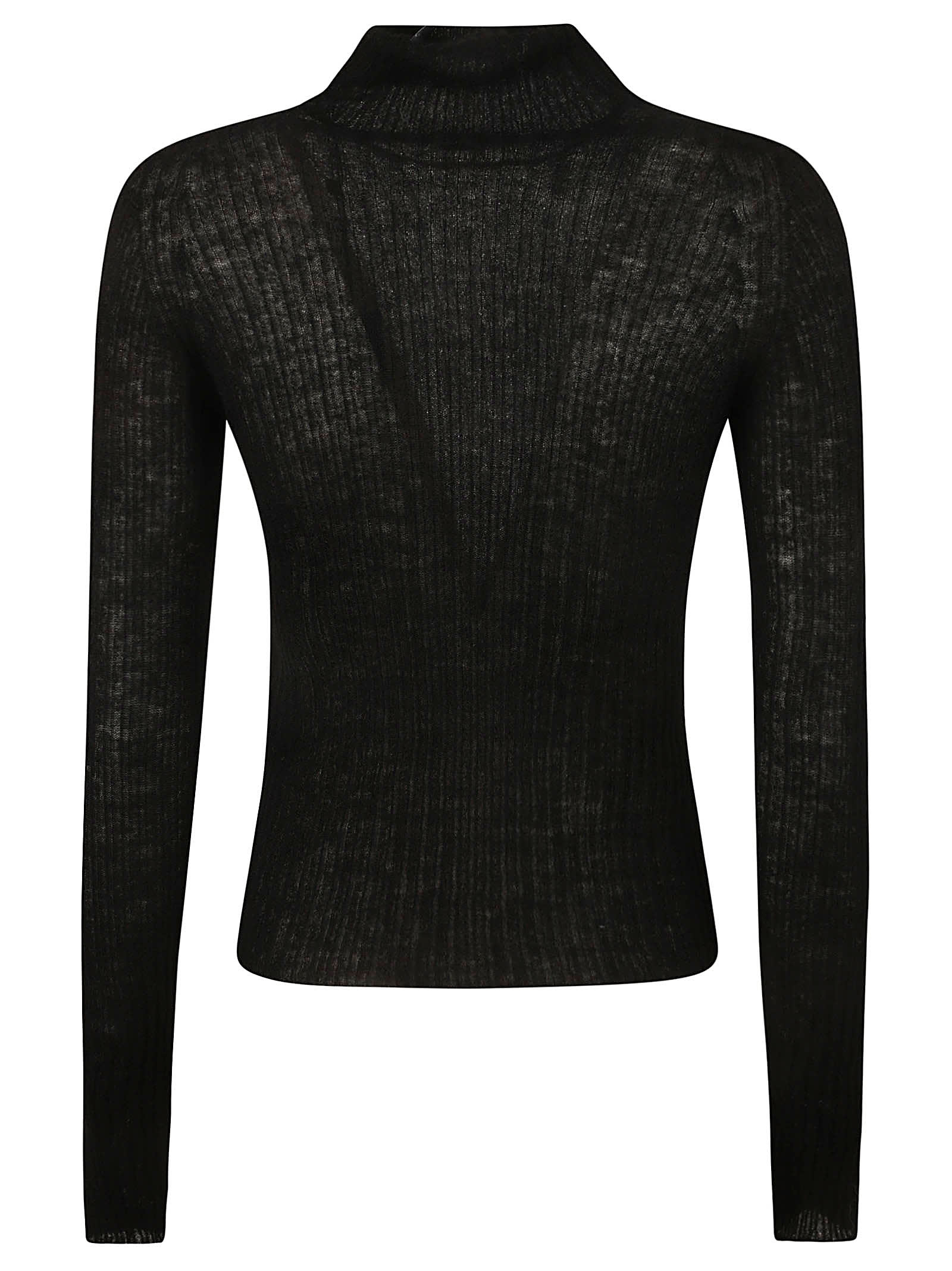 Shop Saint Laurent Ribbed Sweater In Black