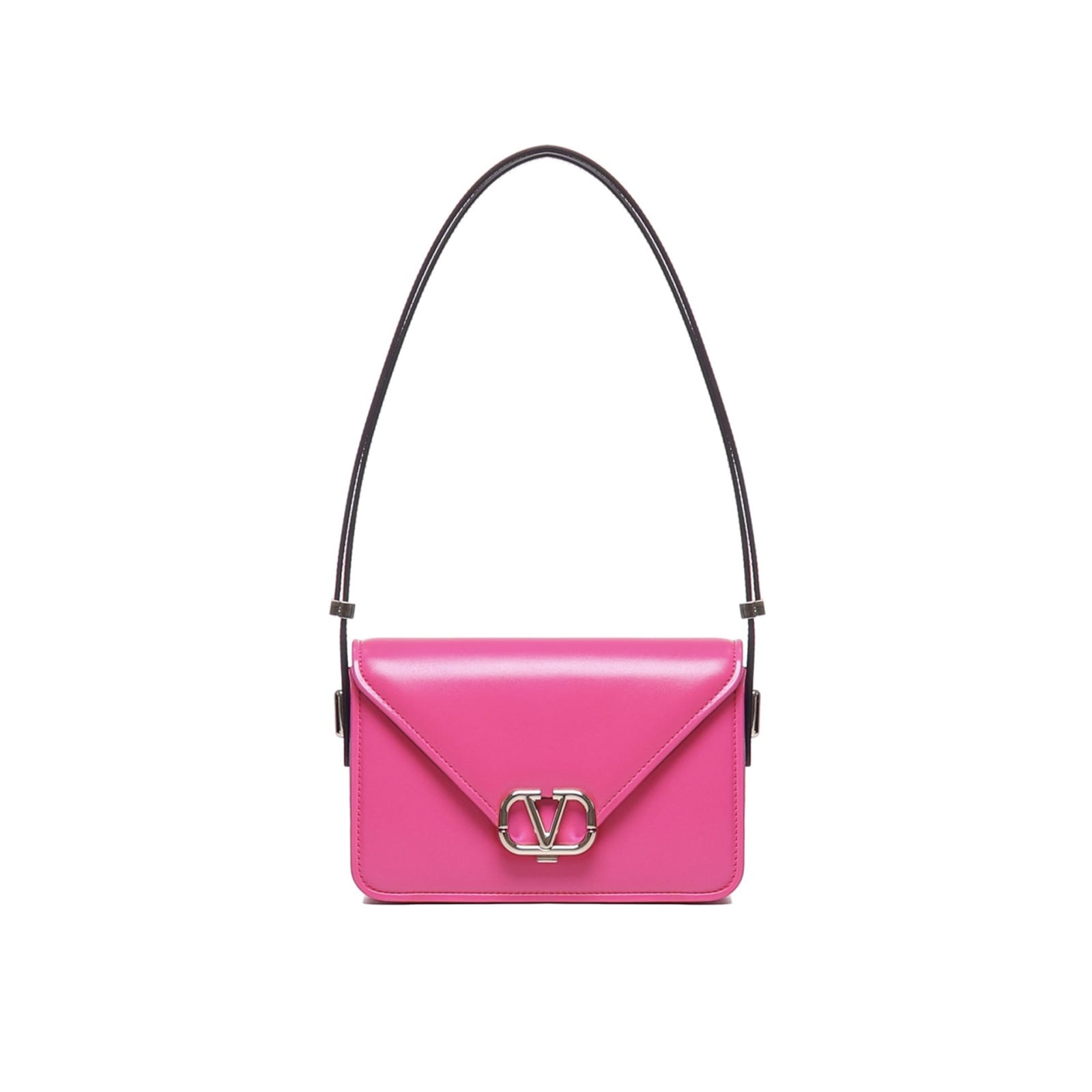 Shop Valentino Garavani Logo Shoulder Bag In Pink