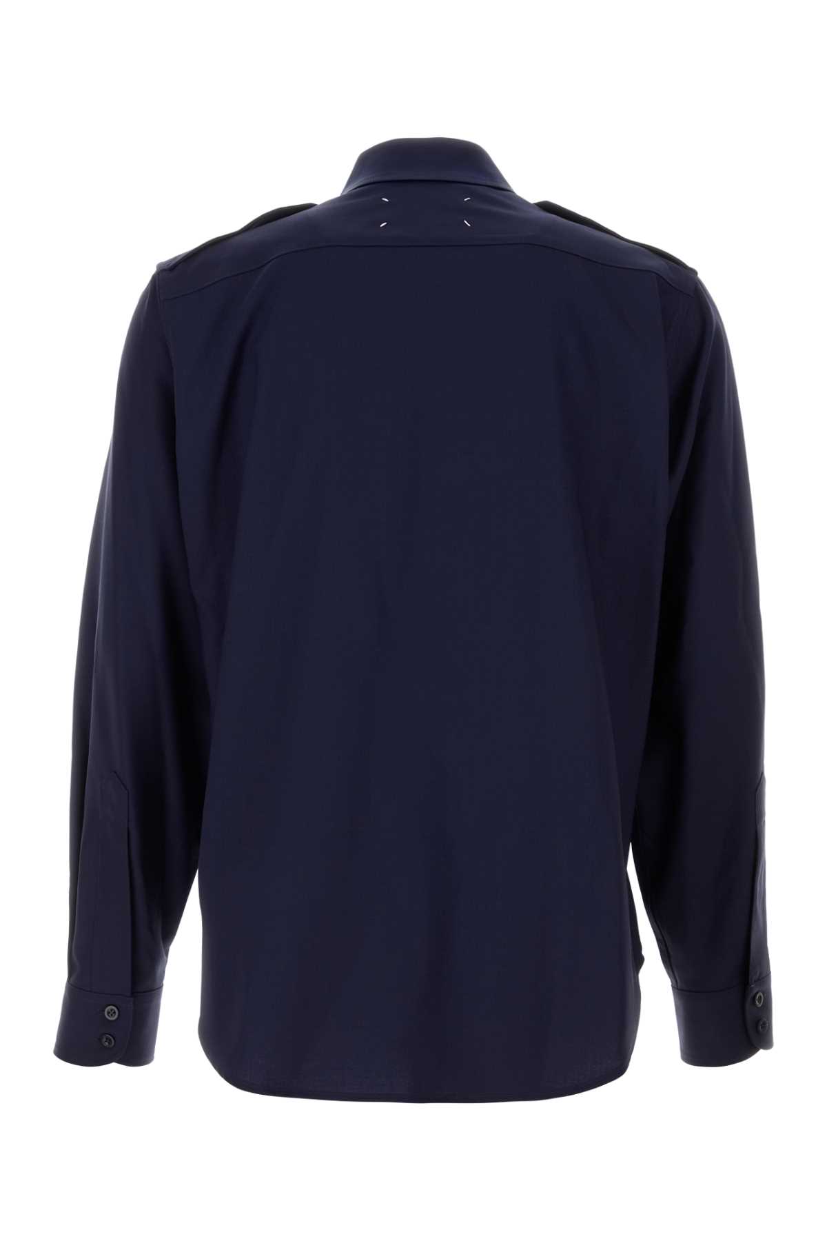 Maison Margiela Long-sleeved Shirt In Blue
