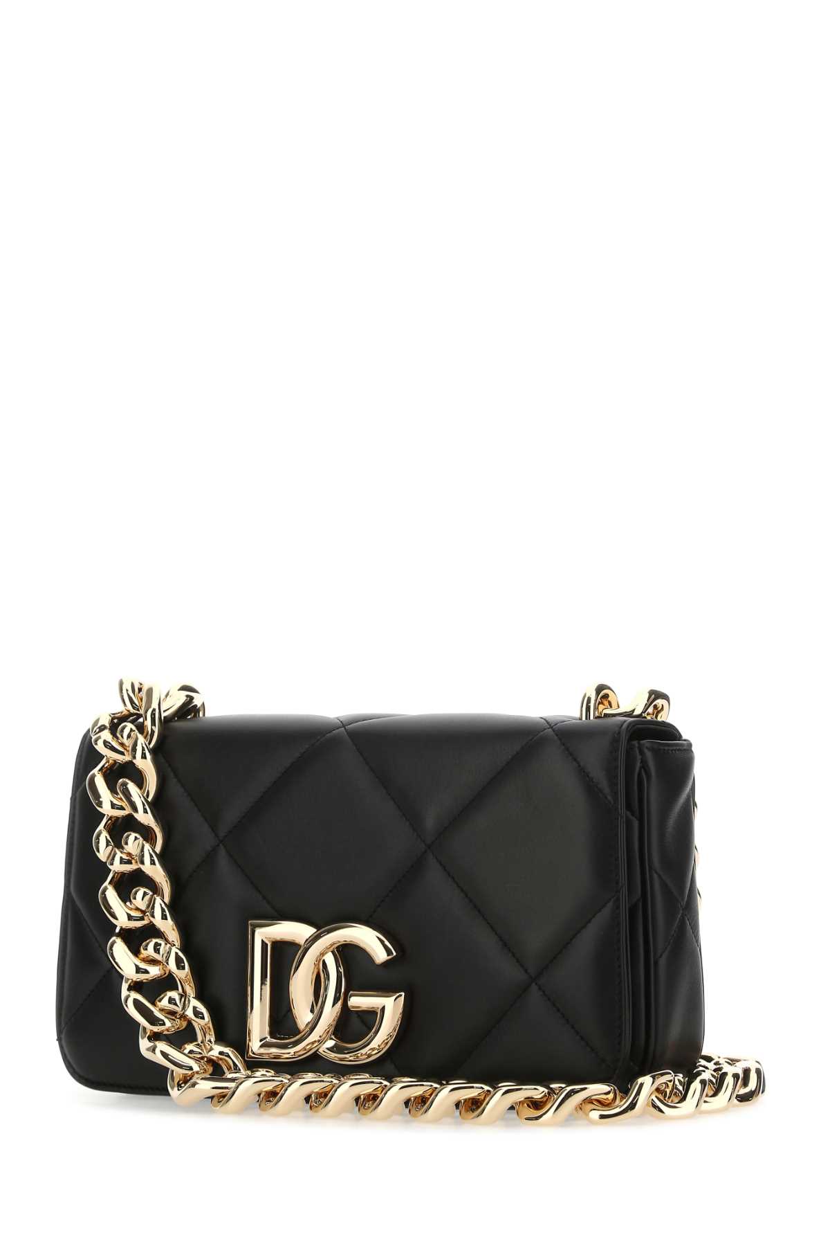 Dolce & Gabbana 3.5 Diamond-quilted Shoulder Bag In Black
