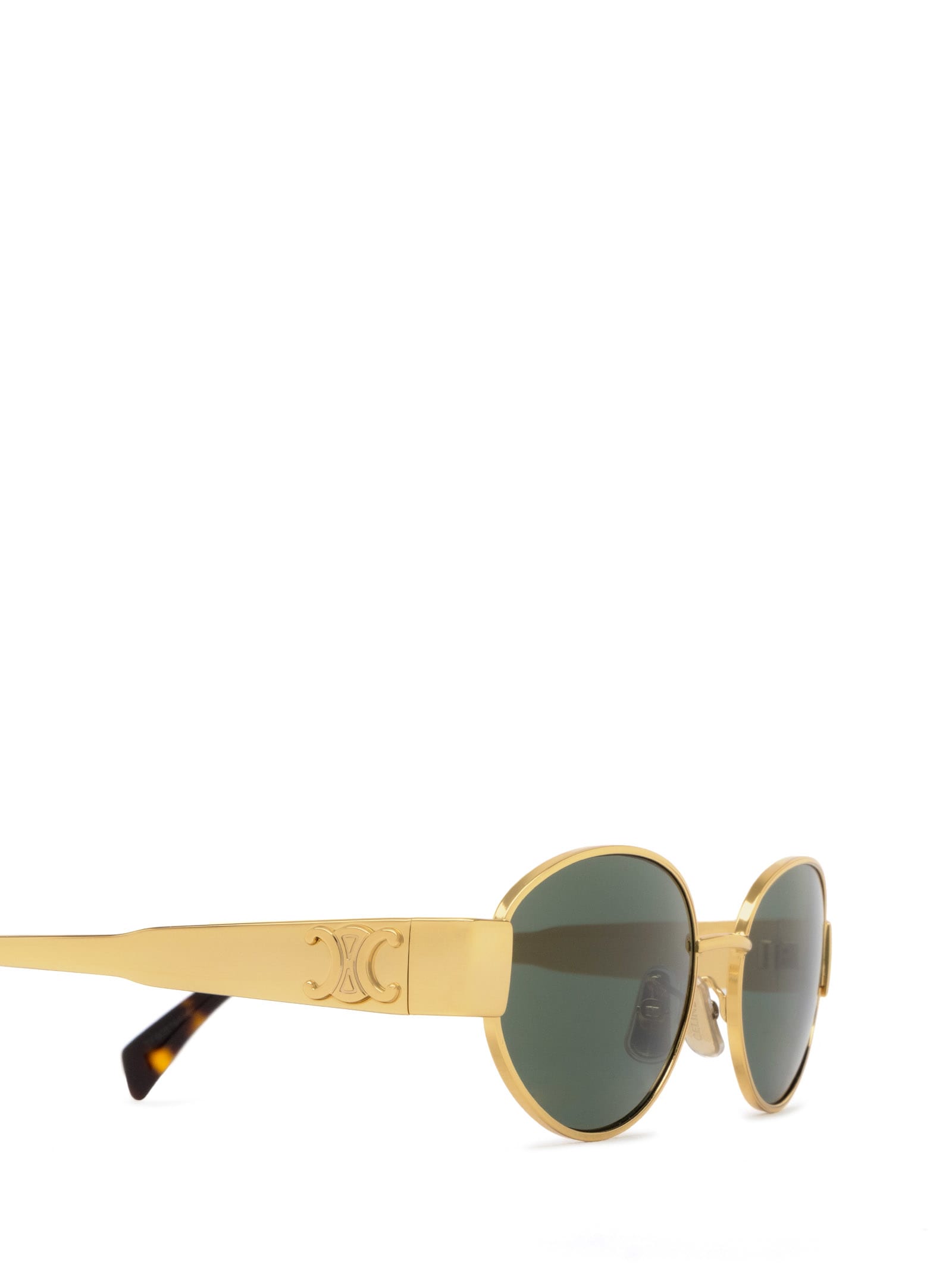 Celine Womens Gold Cl40235u Oval-frame Metal Sunglasses In Oro