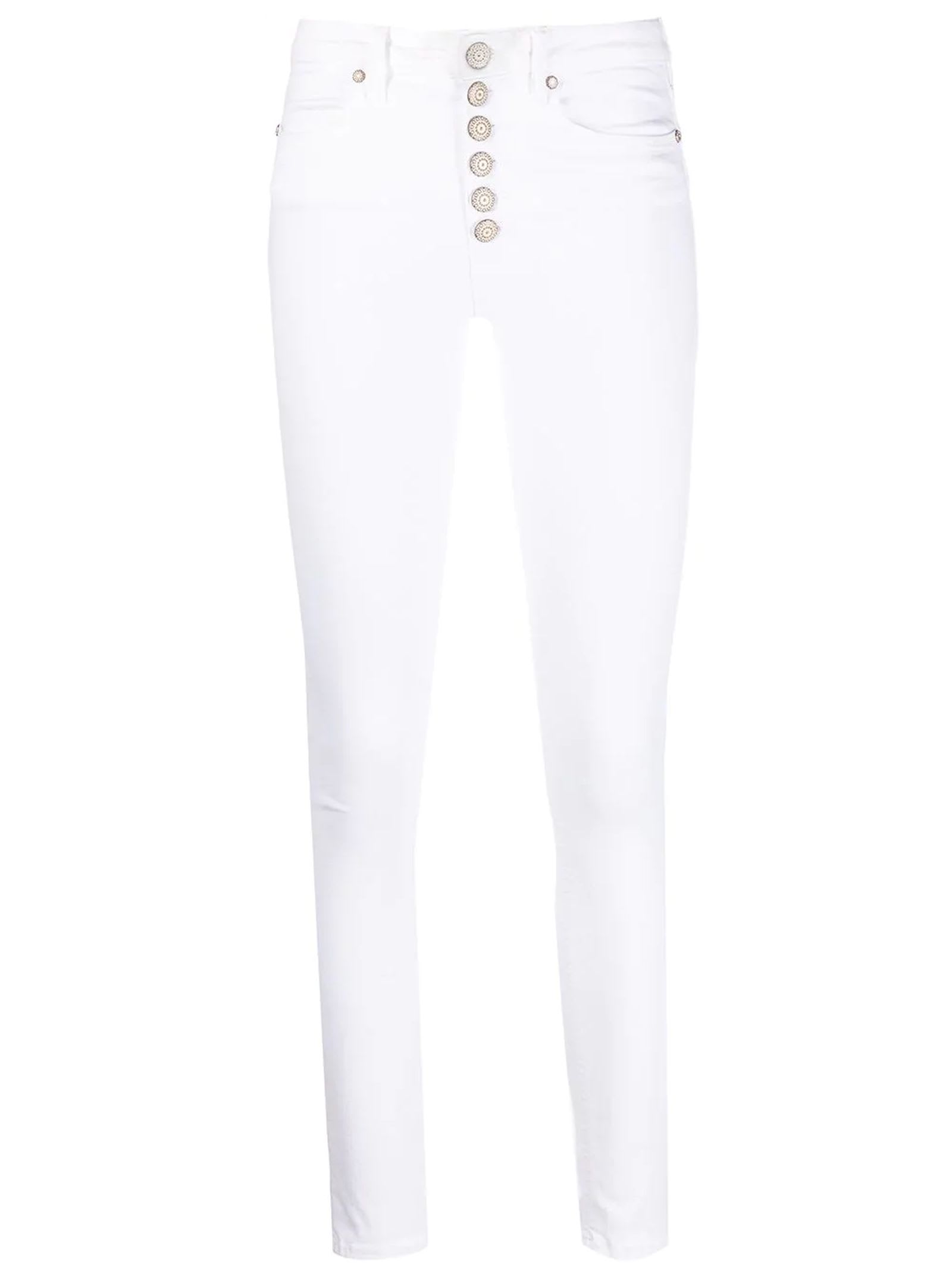 Dondup White Cotton-blend Jeans